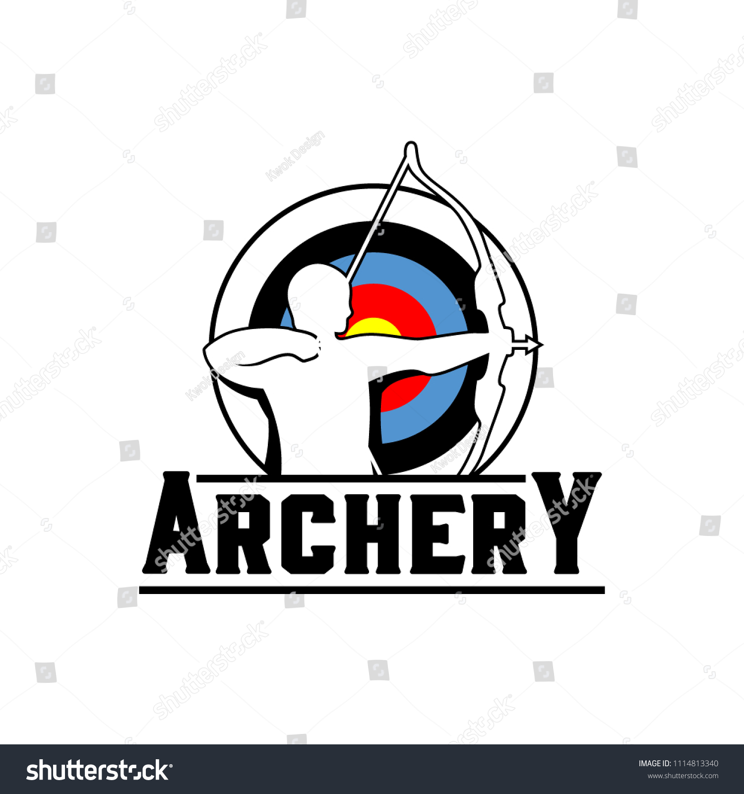 Archery Design Logo Template Arrow Bow Stock Vector (Royalty Free ...