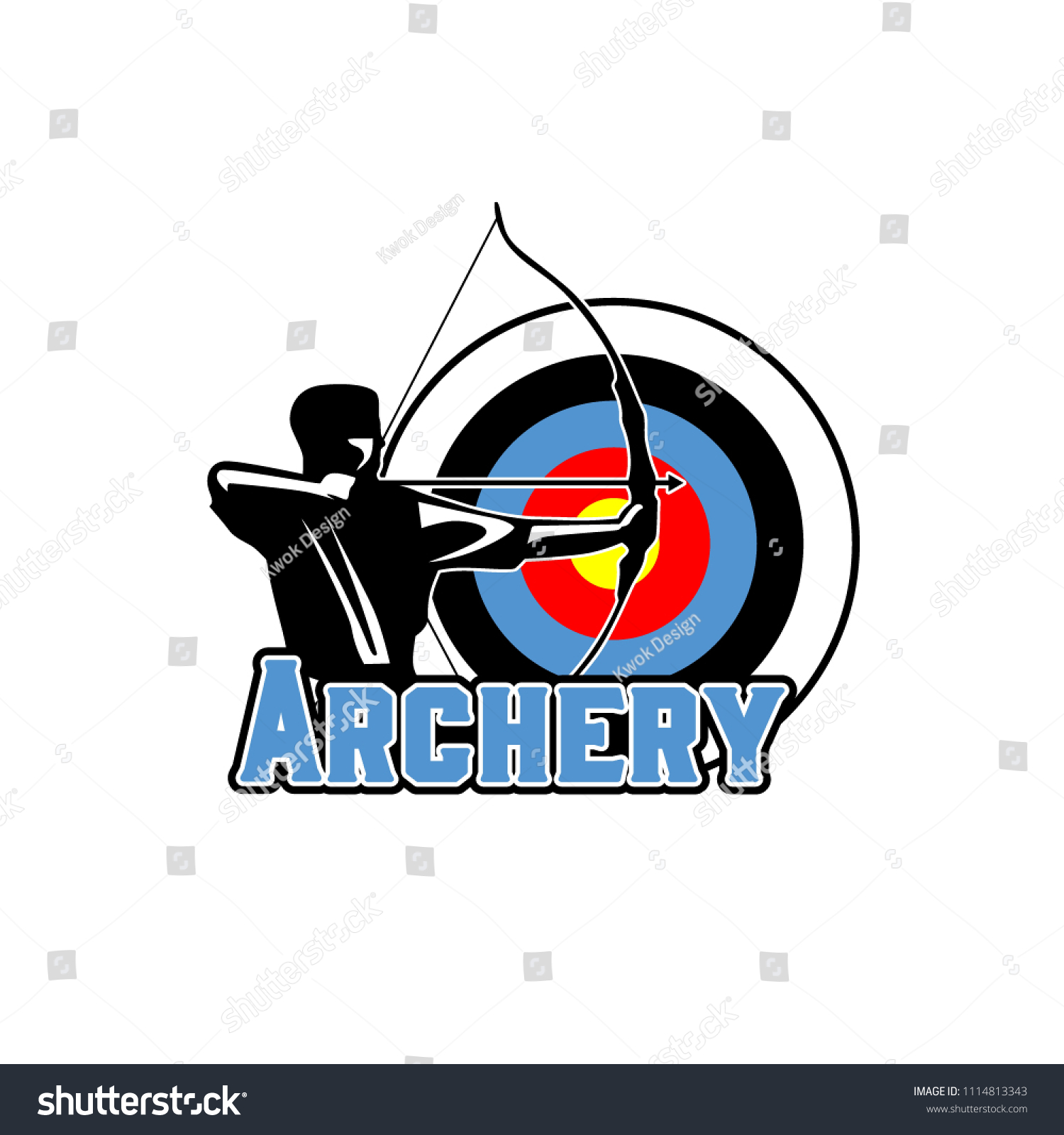 Archery Design Logo Template Arrow Bow Stock Vector (Royalty Free ...