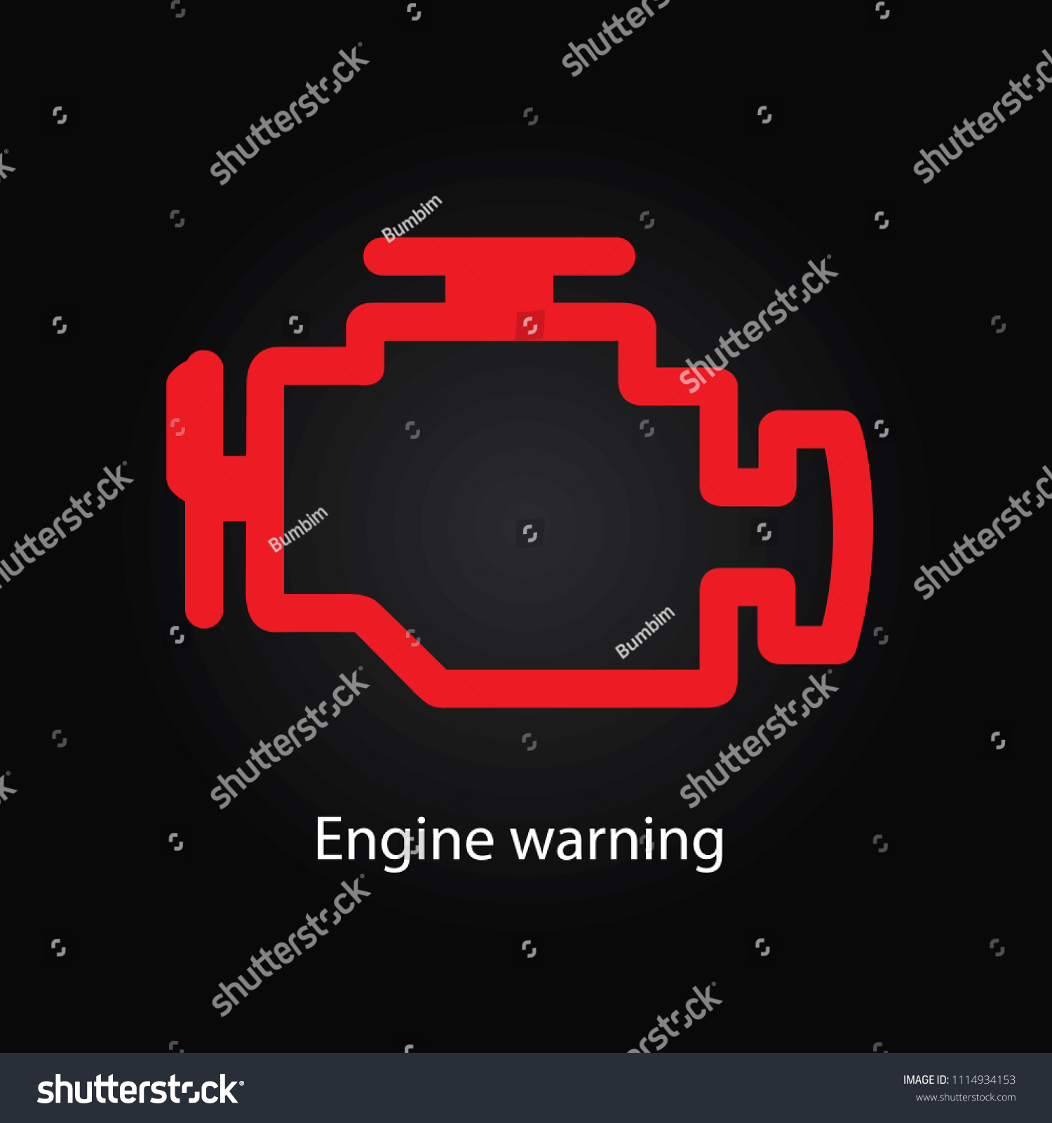 Engine Warning Lights Stock Illustration 1114934153 | Shutterstock