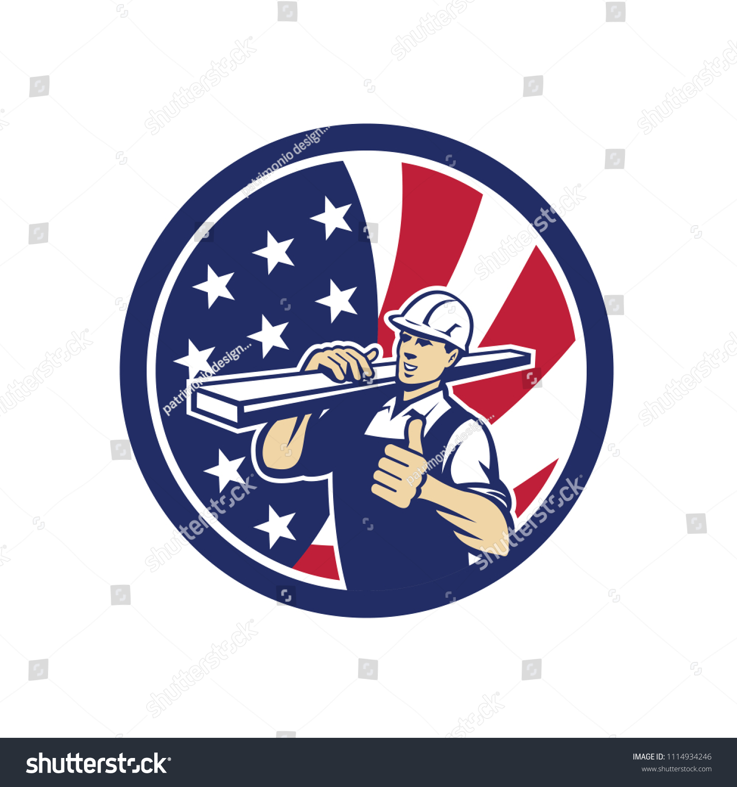 Icon Retro Style Illustration American Lumber Stock Vector (Royalty ...