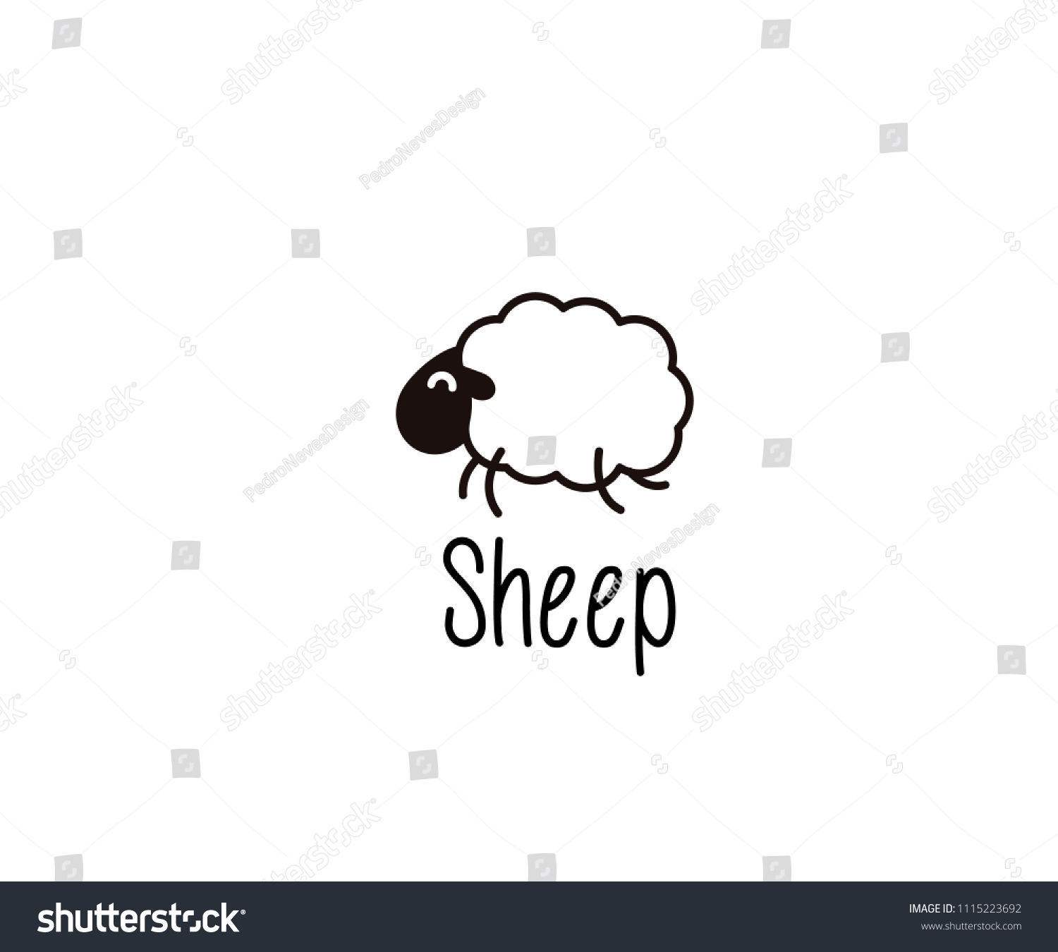 Cute Sheep Doodle Vector Illustration Happy Stock Vector (Royalty Free ...