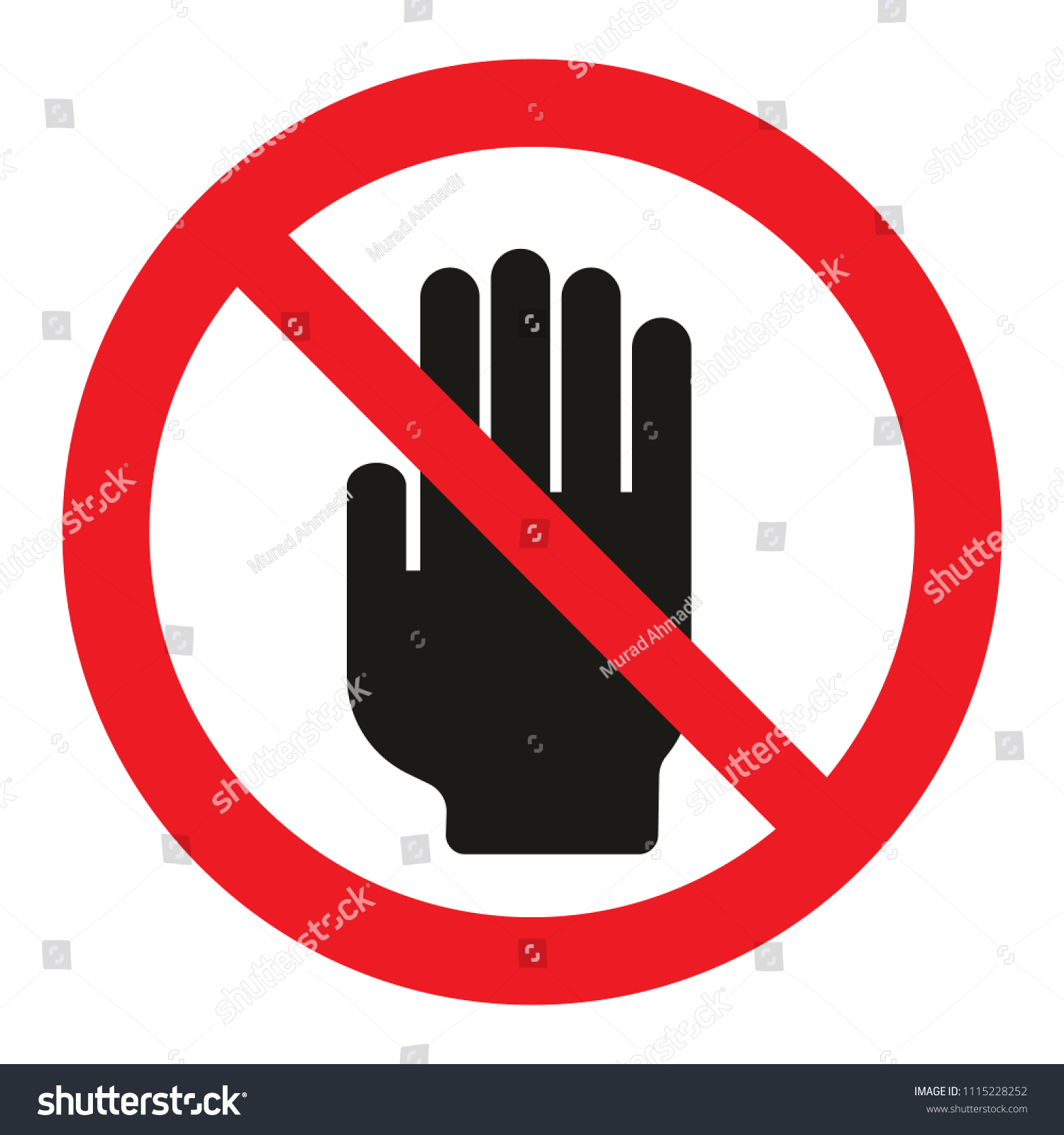 Forbidden Hand Vector Icon Stock Vector (Royalty Free) 1115228252 ...