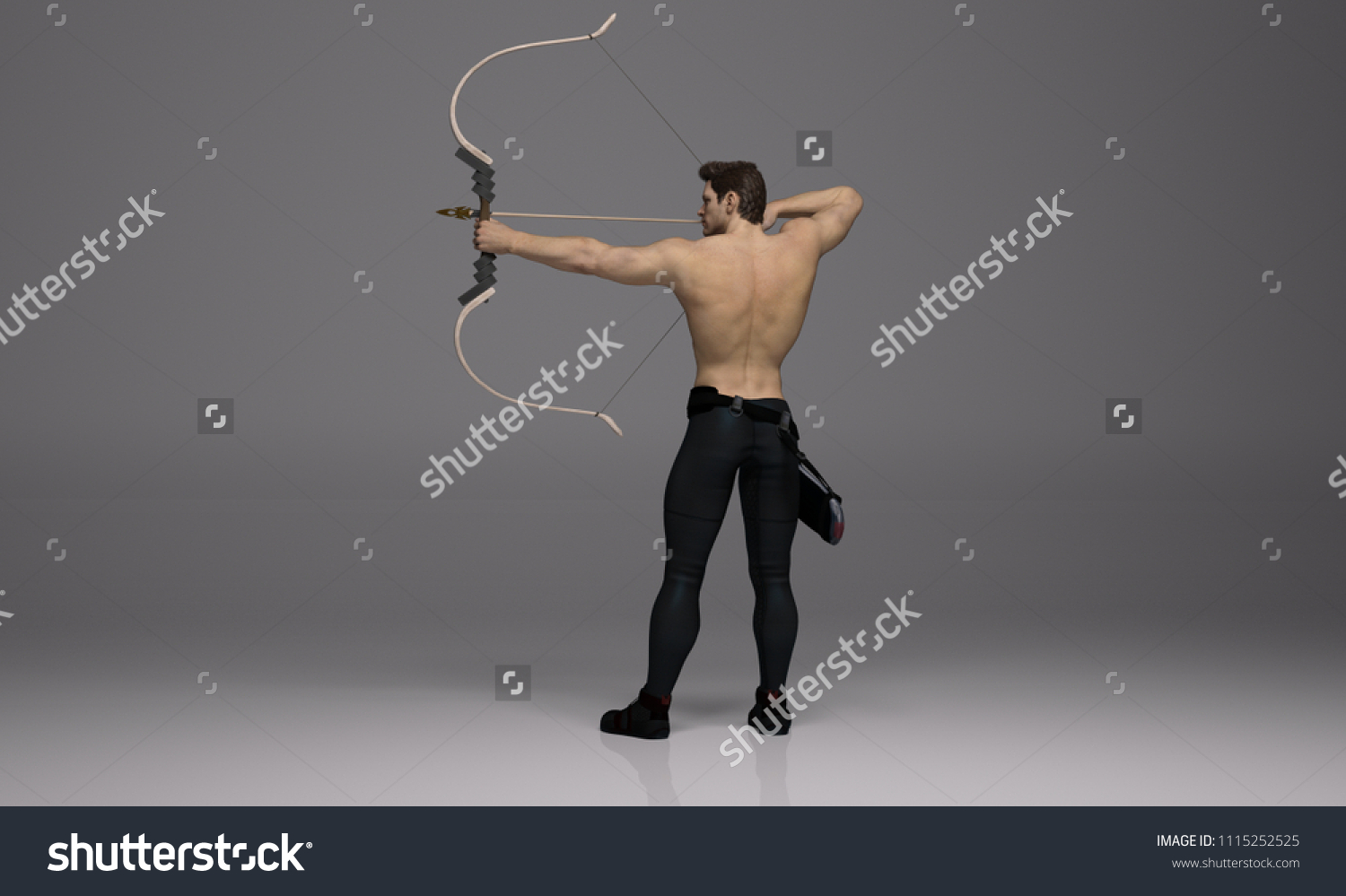 3d Render Male Archer Pose Practicing Stock Illustration 1115252525 Shutterstock 5281