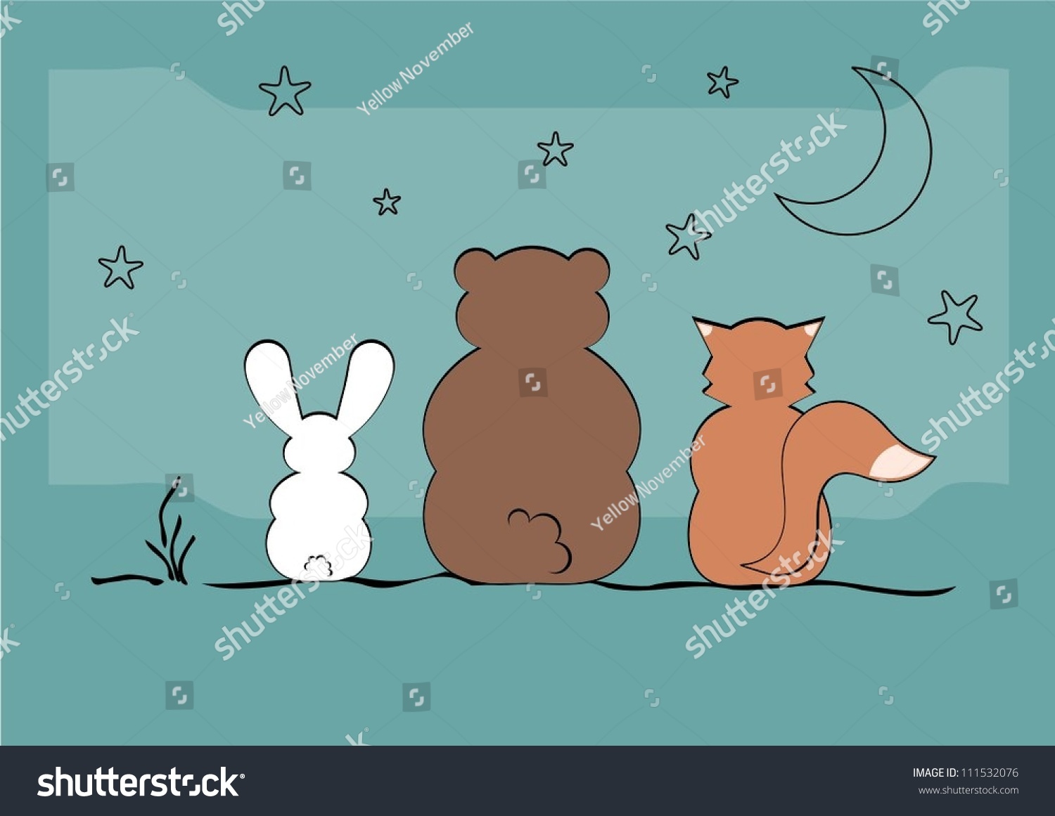 Медведь обнимает лису