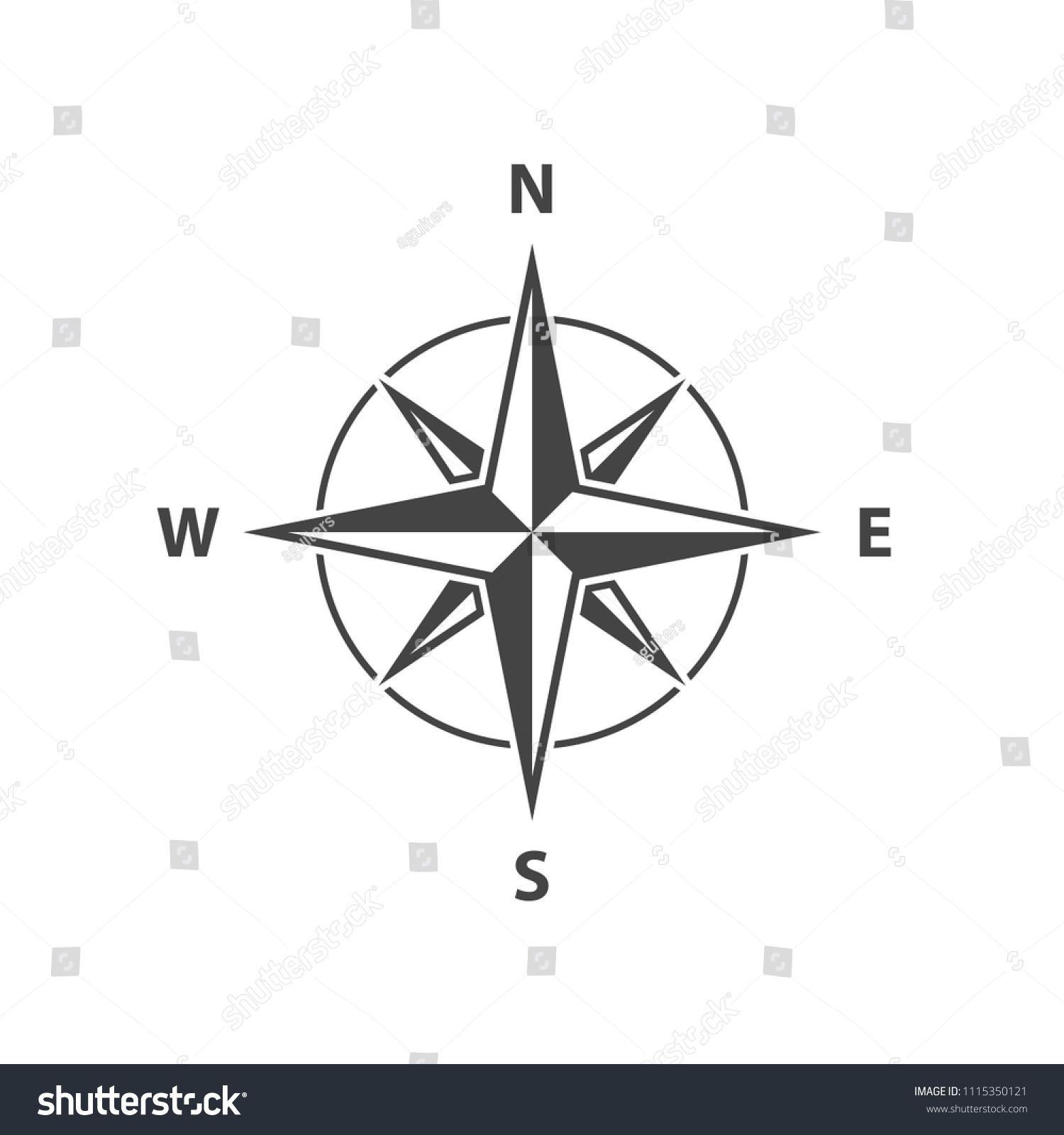 Wind Rose Icon Stock Vector (Royalty Free) 1115350121 | Shutterstock