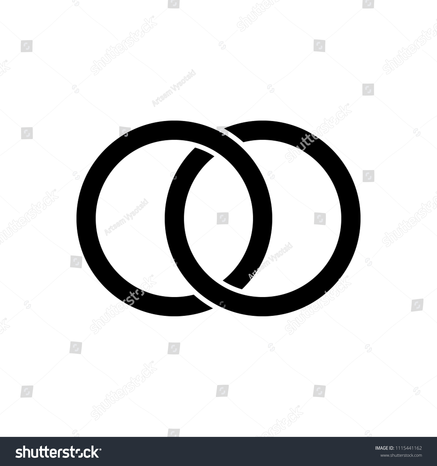 Interlocking Circles Rings Contour Circles Rings Stock Vector (Royalty ...