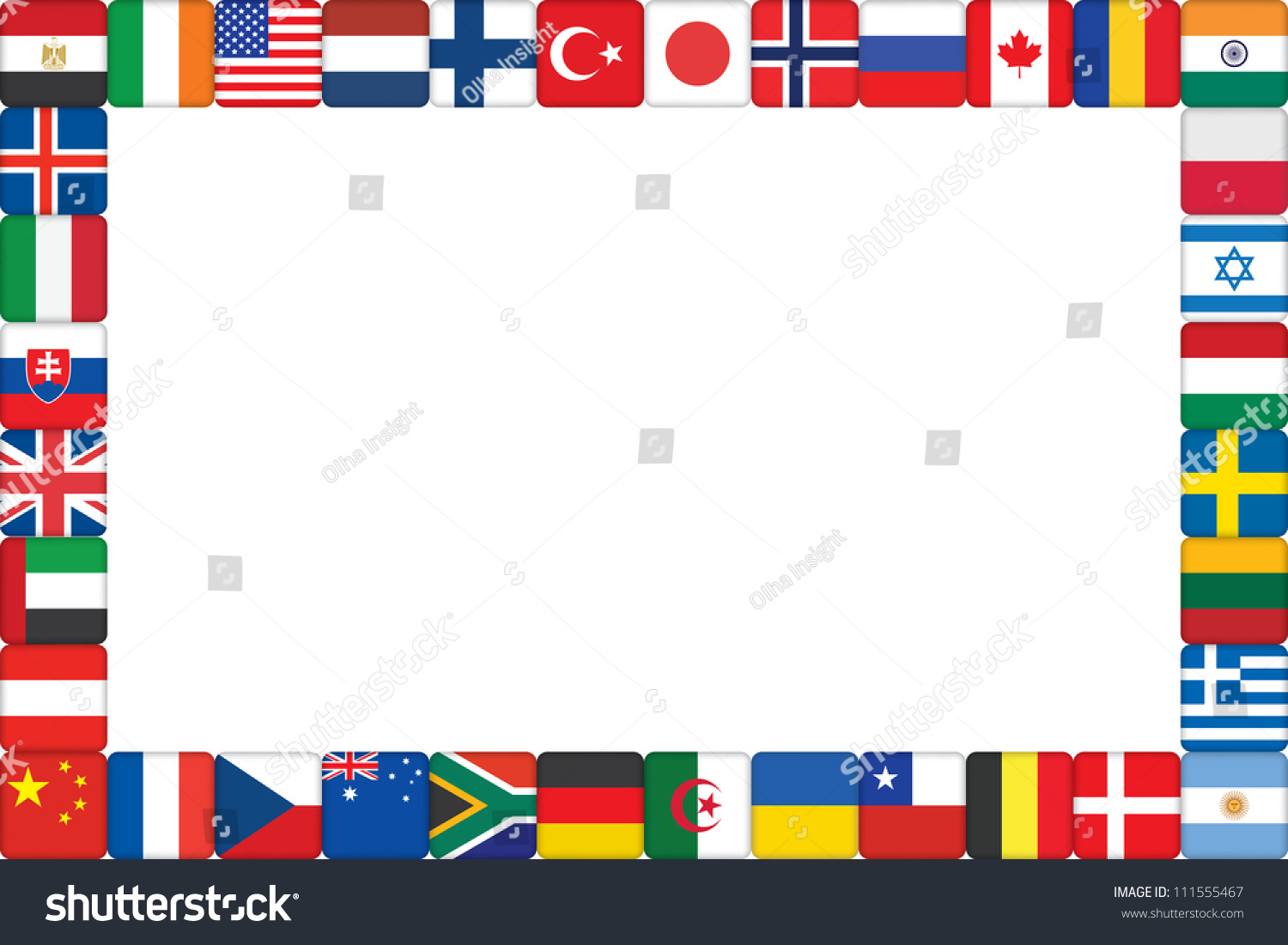 Frame Made World Flag Icons Illustration Stock Illustration 111555467 ...