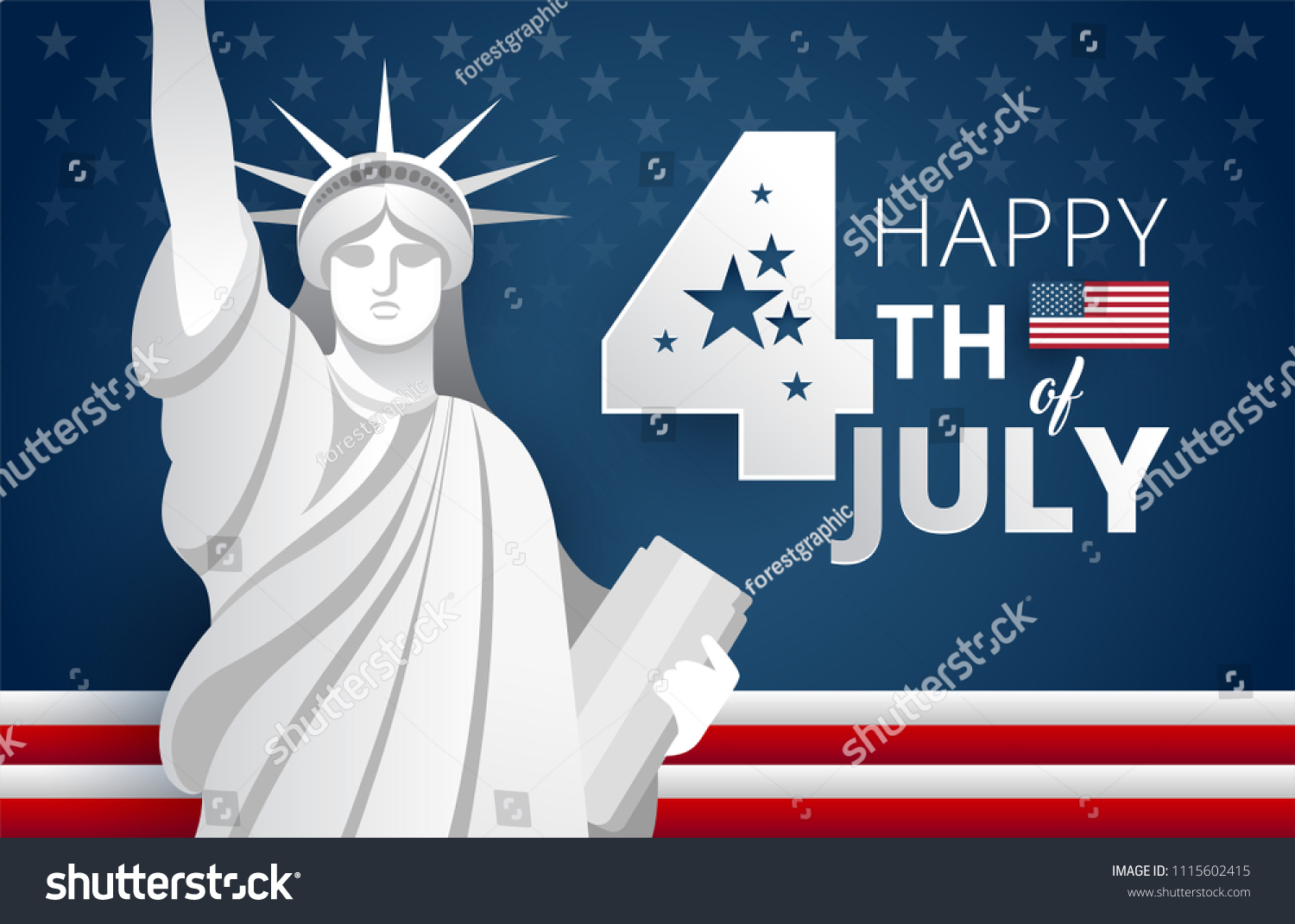 Happy 4th July Independence Day Usa Stock Vector (Royalty Free ...