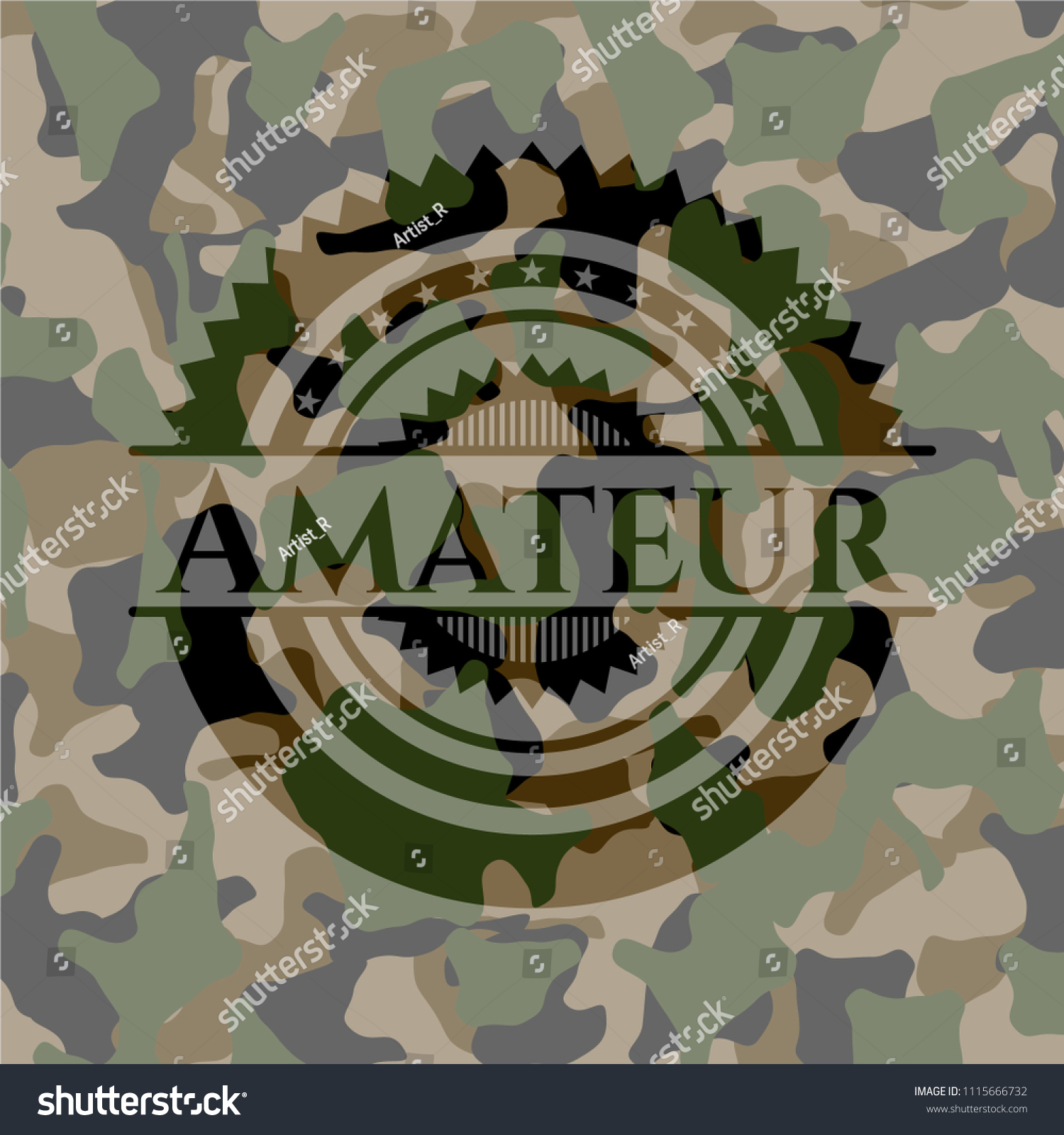 Amateur Camouflage Emblem Stock Vector (Royalty Free) 1115666732 ...