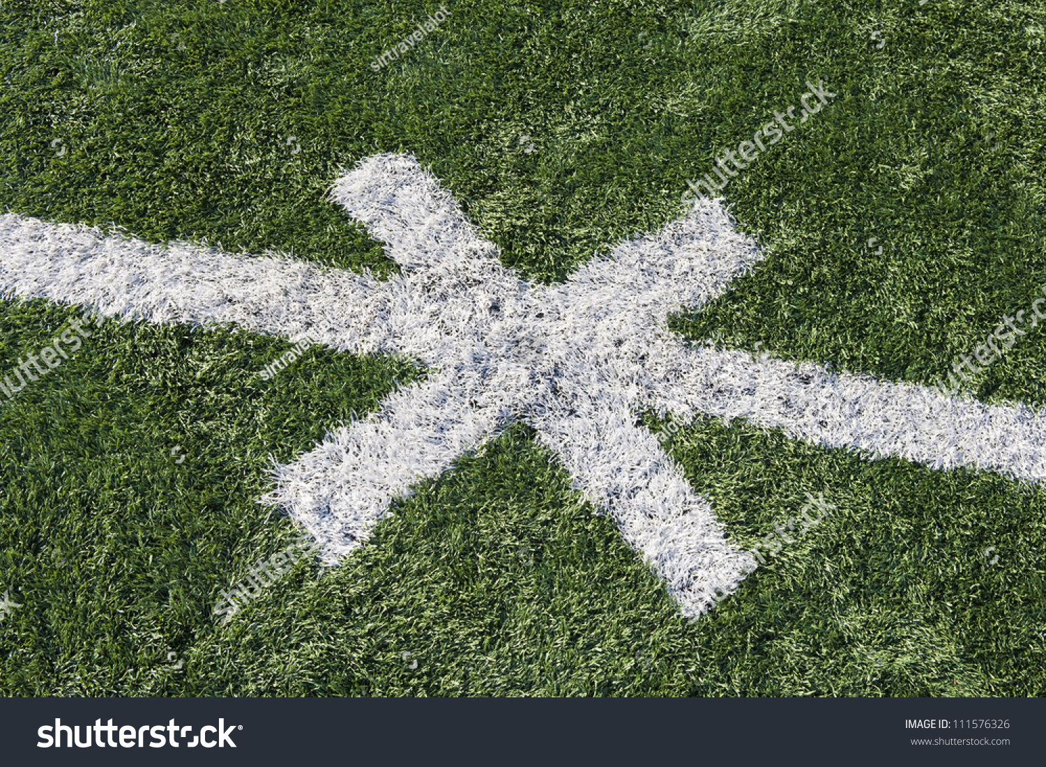 Closeup American Football Field Cross Sign Stock Photo 111576326 ...