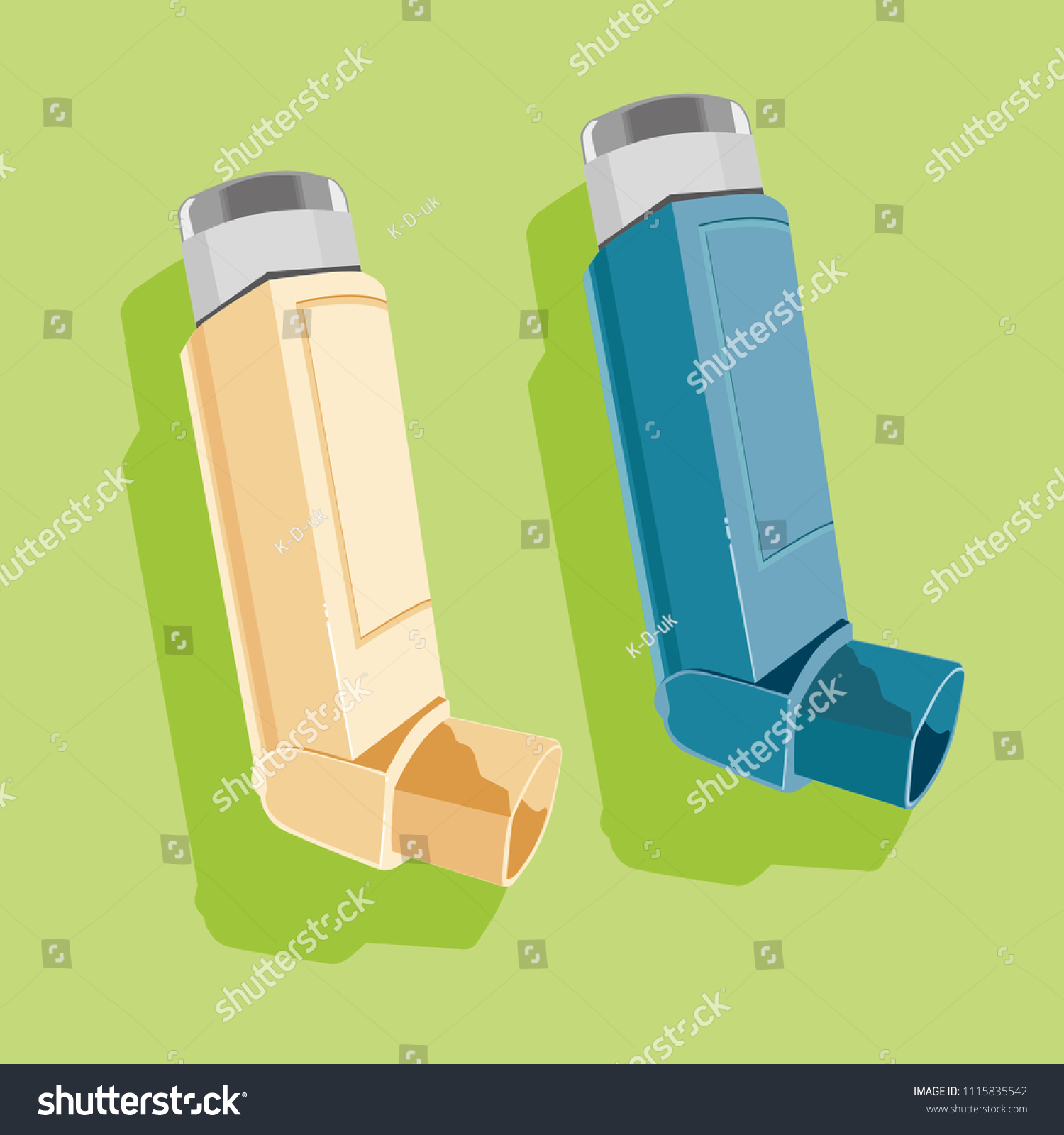 Preventer Reliever Inhalers Vector Stock Vector (Royalty Free ...