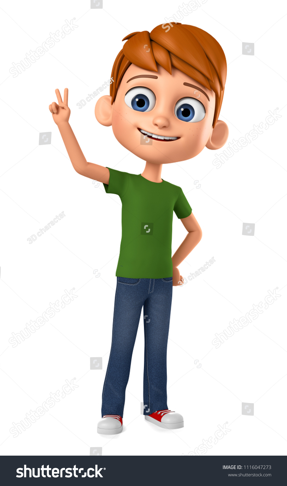 Cheerful Boy Isolated On White Background Stock Illustration 1116047273 ...