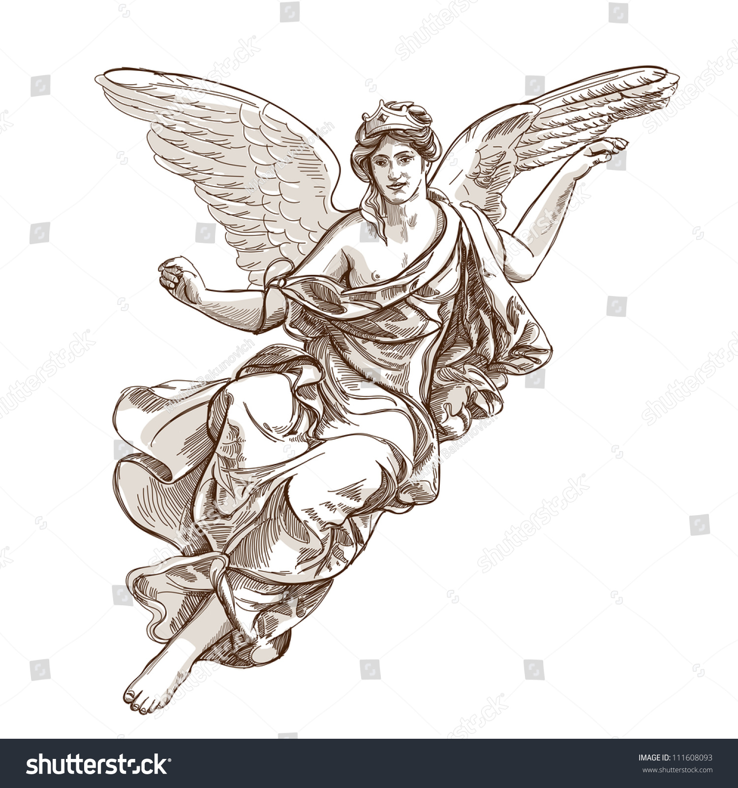 Ангел графический рисунок