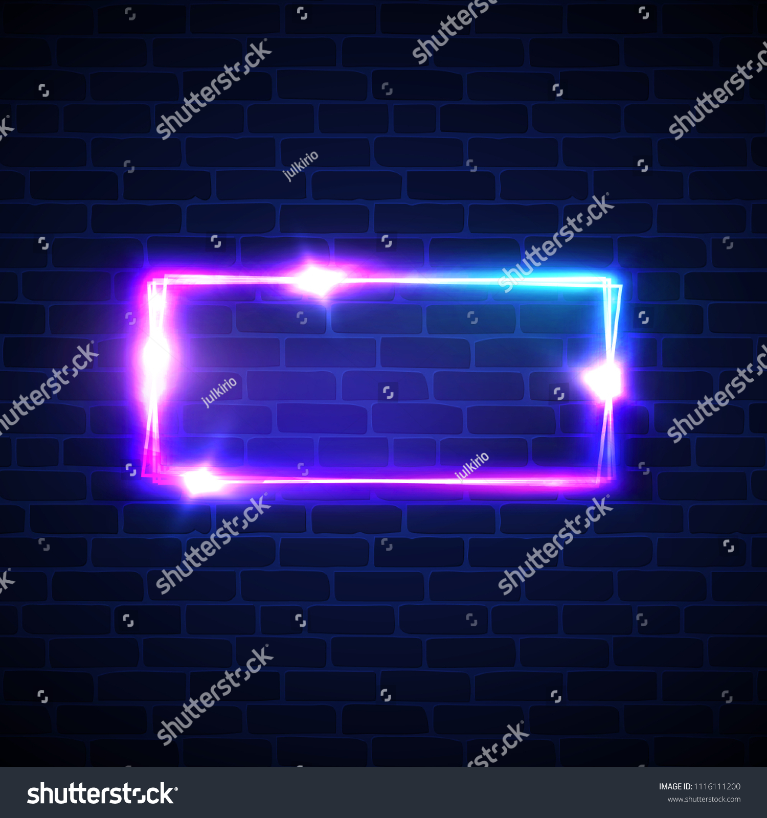 Neon Signage Rectangle Frame Glowing Electric Stock Illustration ...