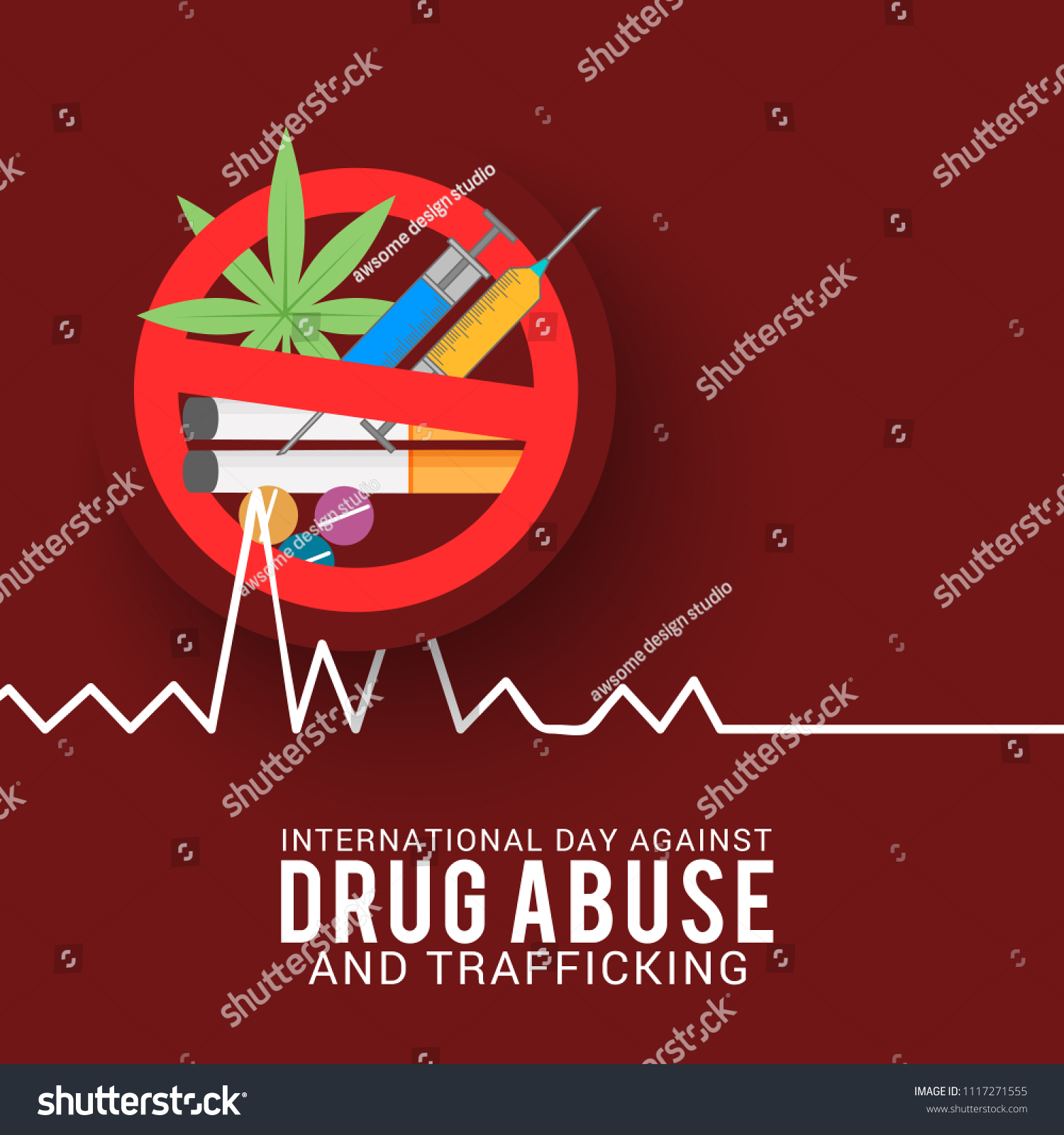 Illustration Drug Abusing Concept Poster Template Stock Vector (Royalty ...