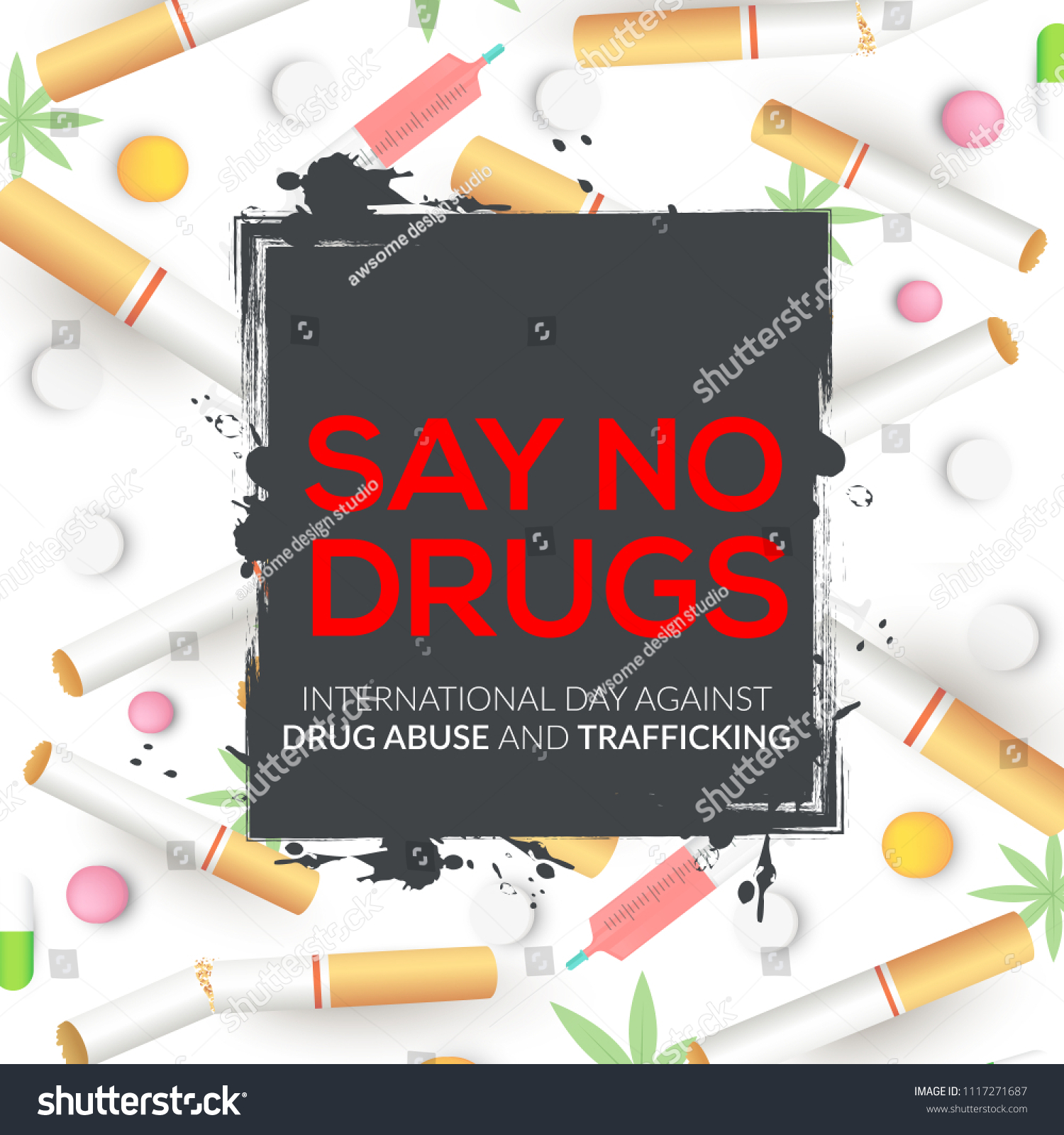 Illustration Drug Abusing Concept Poster Template Stock Vector (Royalty ...