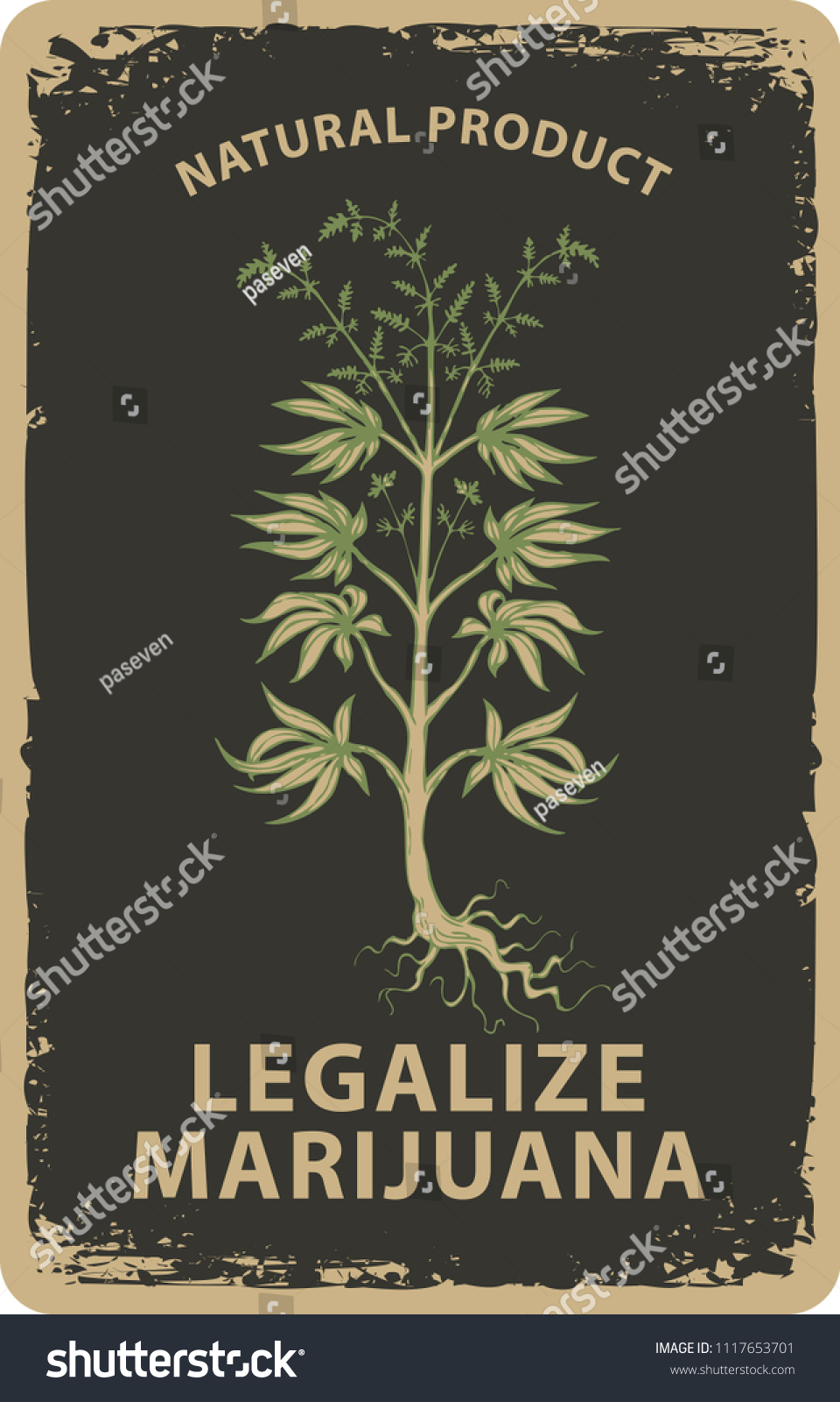 Vector Banner Legalize Marijuana Hand Drawn Stock Vector (Royalty Free ...