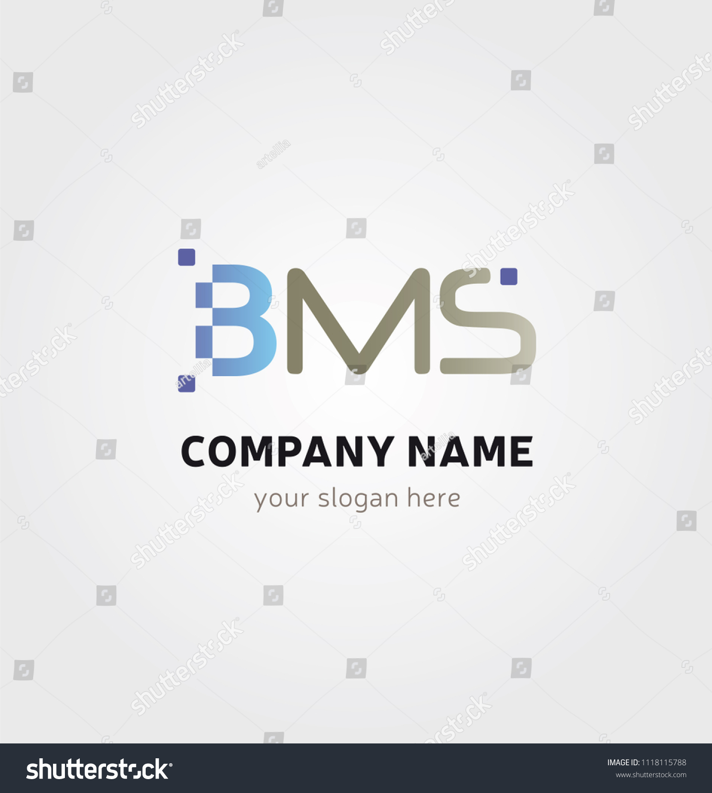 Single Logo Bms Letters Technology Consulting Stock Vector (Royalty ...