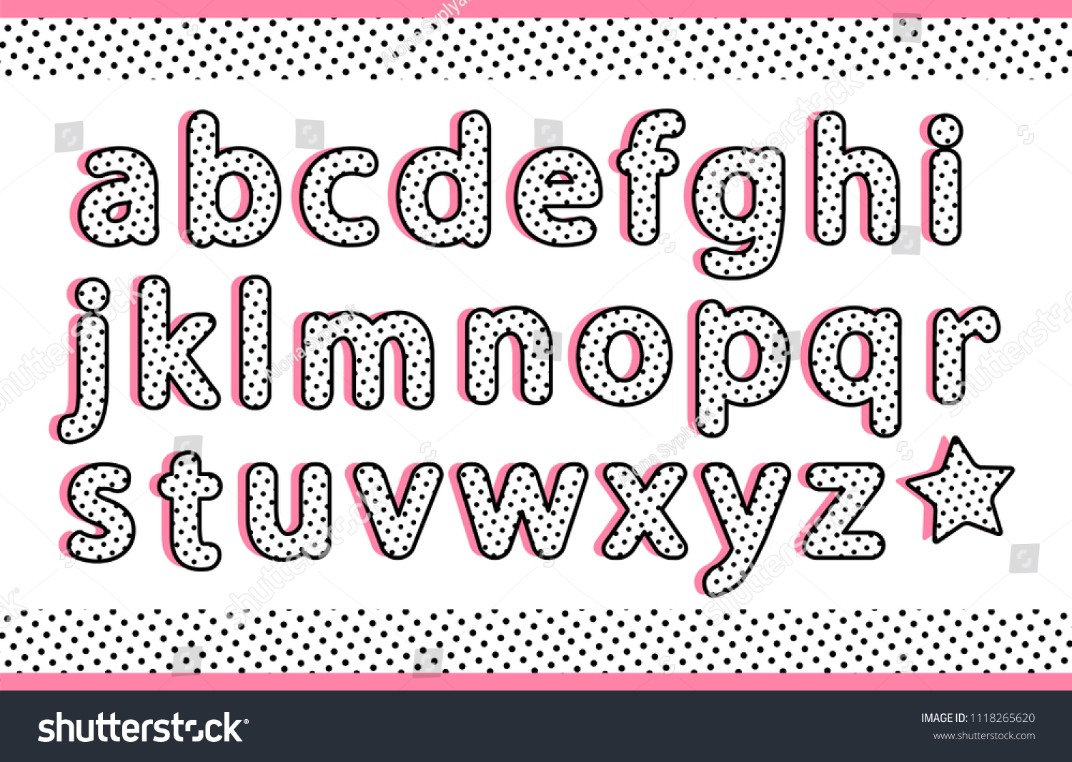 Black Polka Dots Alphabet Little Letters Stock Vector (Royalty Free ...
