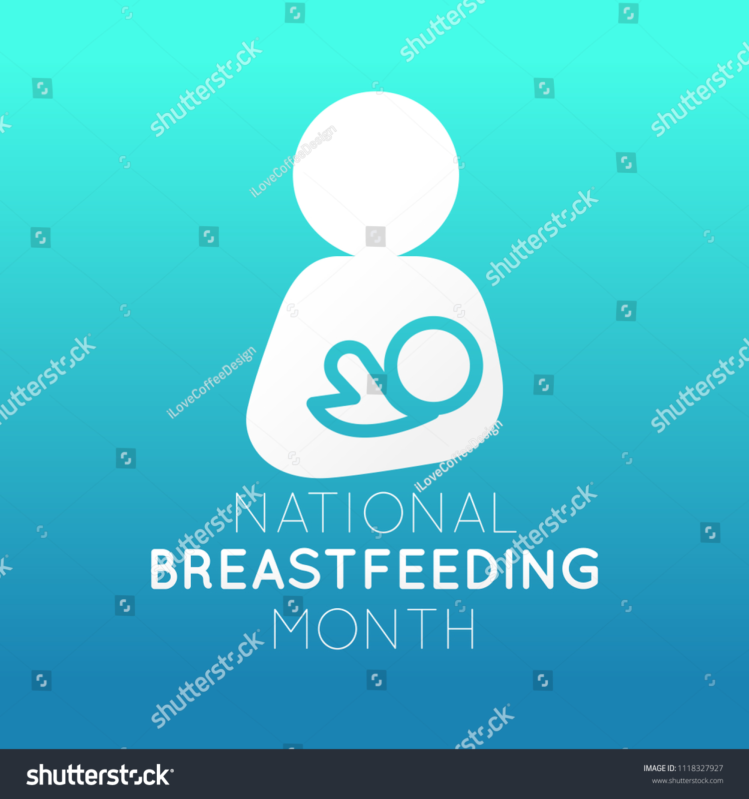 National Breastfeeding Month Vector Logo Icon Stock Vector (Royalty ...