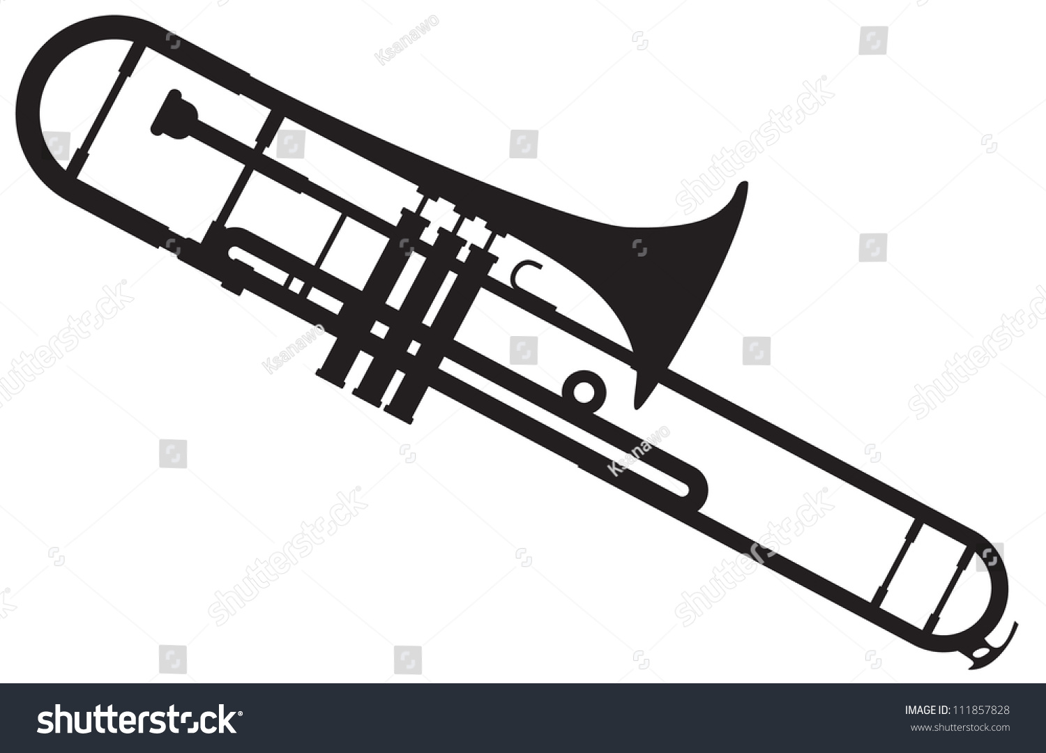 Тромбон музыкальный инструмент вектор
