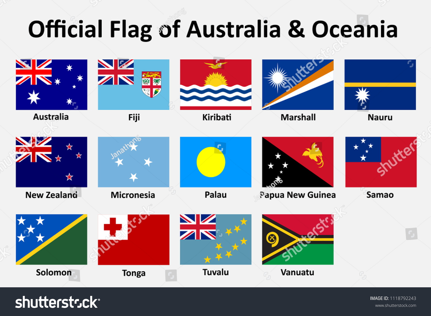 Vector Illustration Australia Oceania Flag Stock Vector (Royalty Free ...