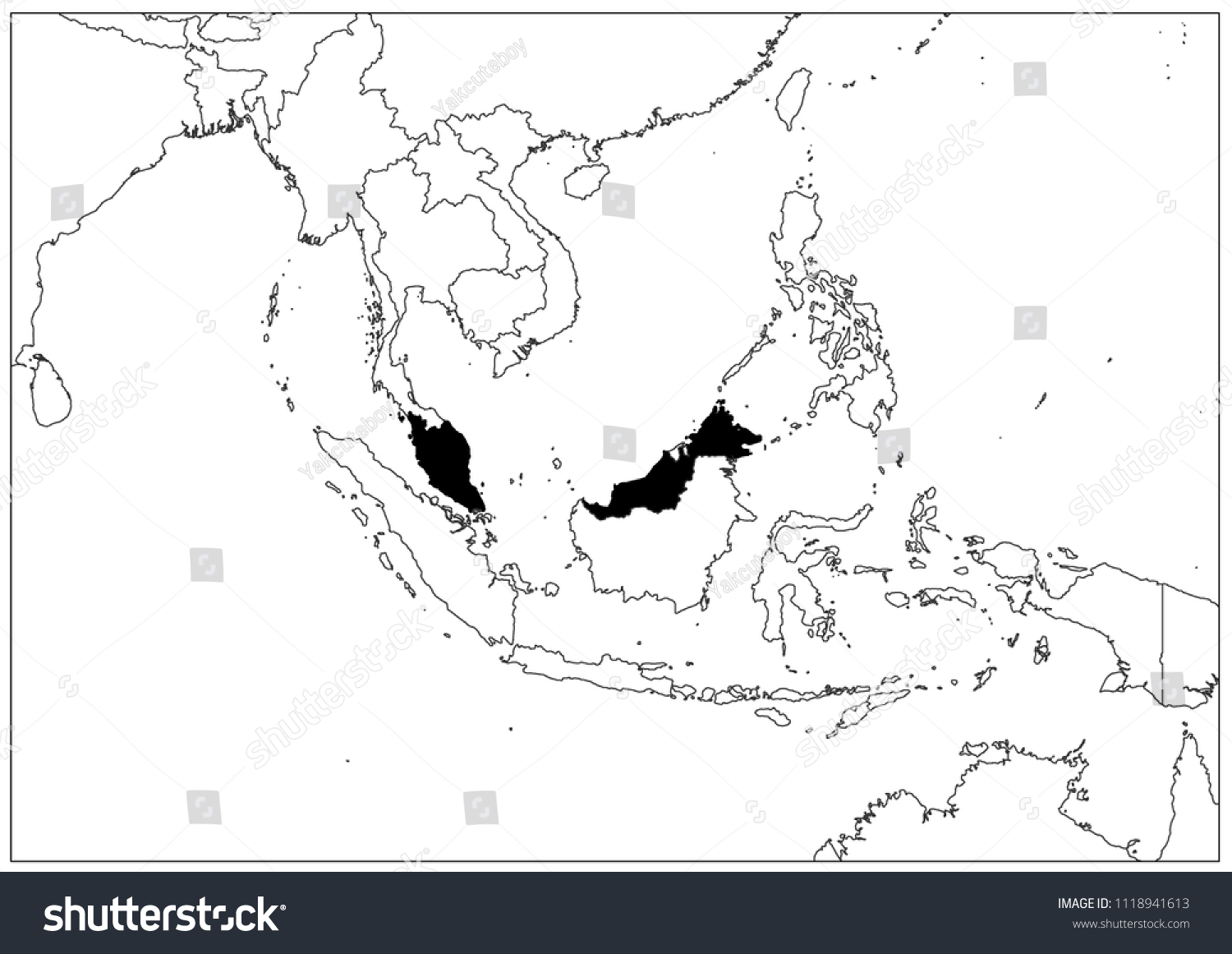 Malaysia Map Wallpaper Map Geography Stock Vector (Royalty Free ...