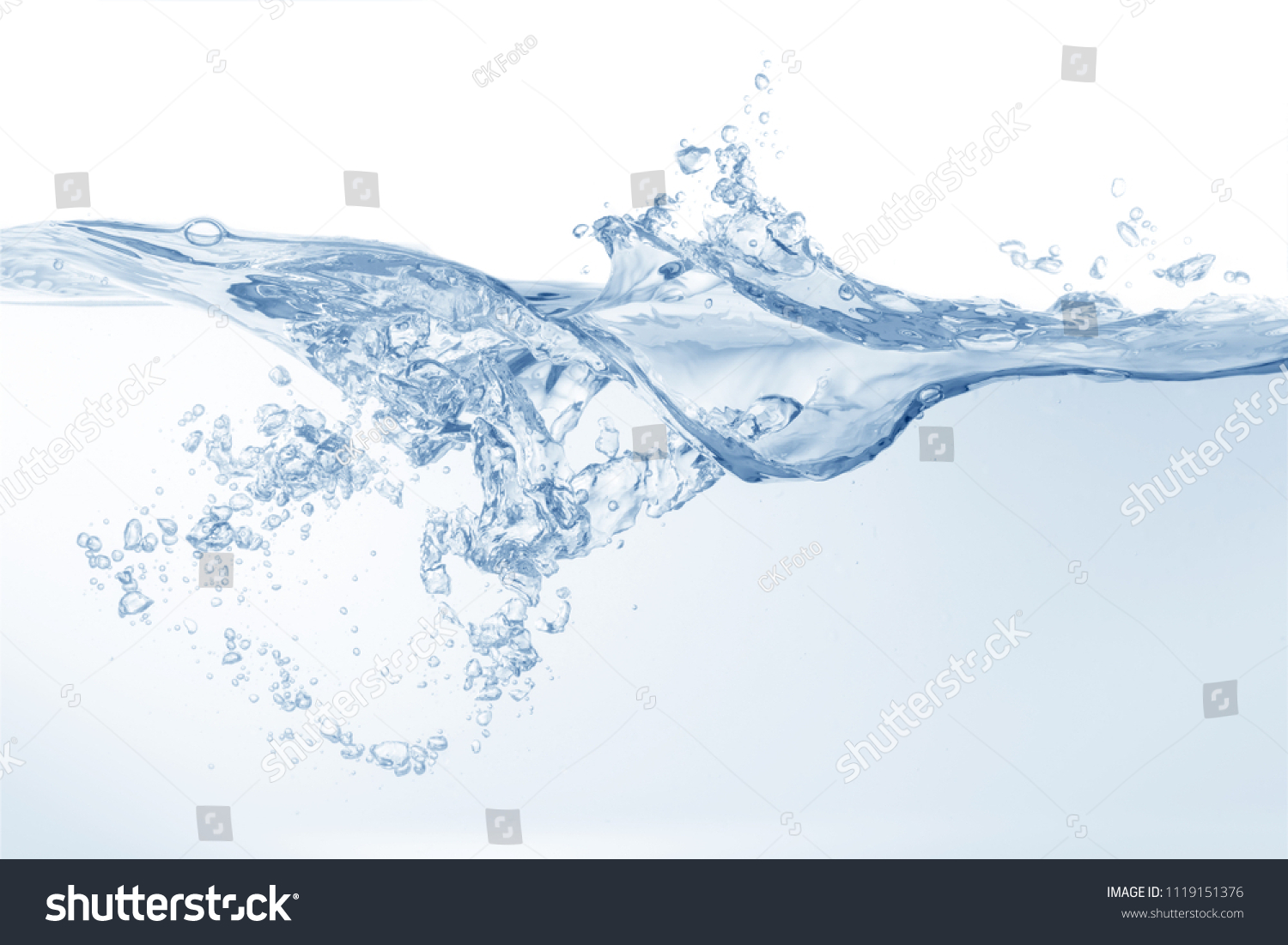 Water Splash Isolated On White Background Stock Photo 1119151376 ...