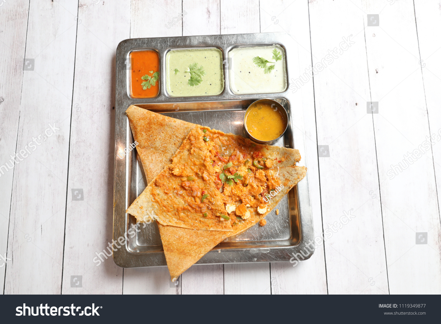 Masala Dosa South Indian Meal Served Stock Photo 1119349877 | Shutterstock