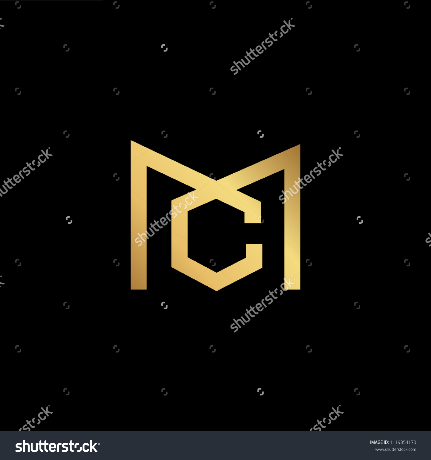 Initial Gold Letter Cm Mc Logo Stock Vector (Royalty Free) 1119354170 ...