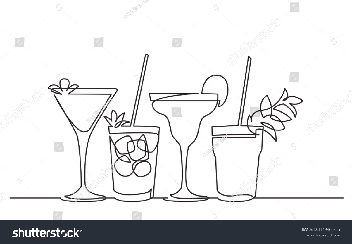 Drink one line drawing