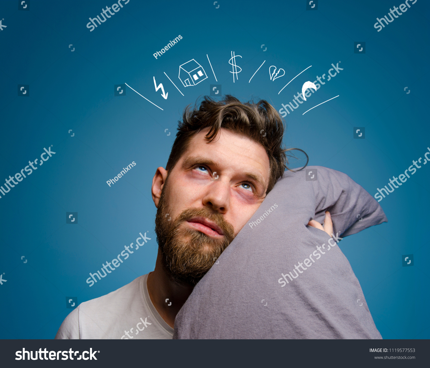 Man Having Problems Cant Sleep Stock Photo 1119577553 Shutterstock