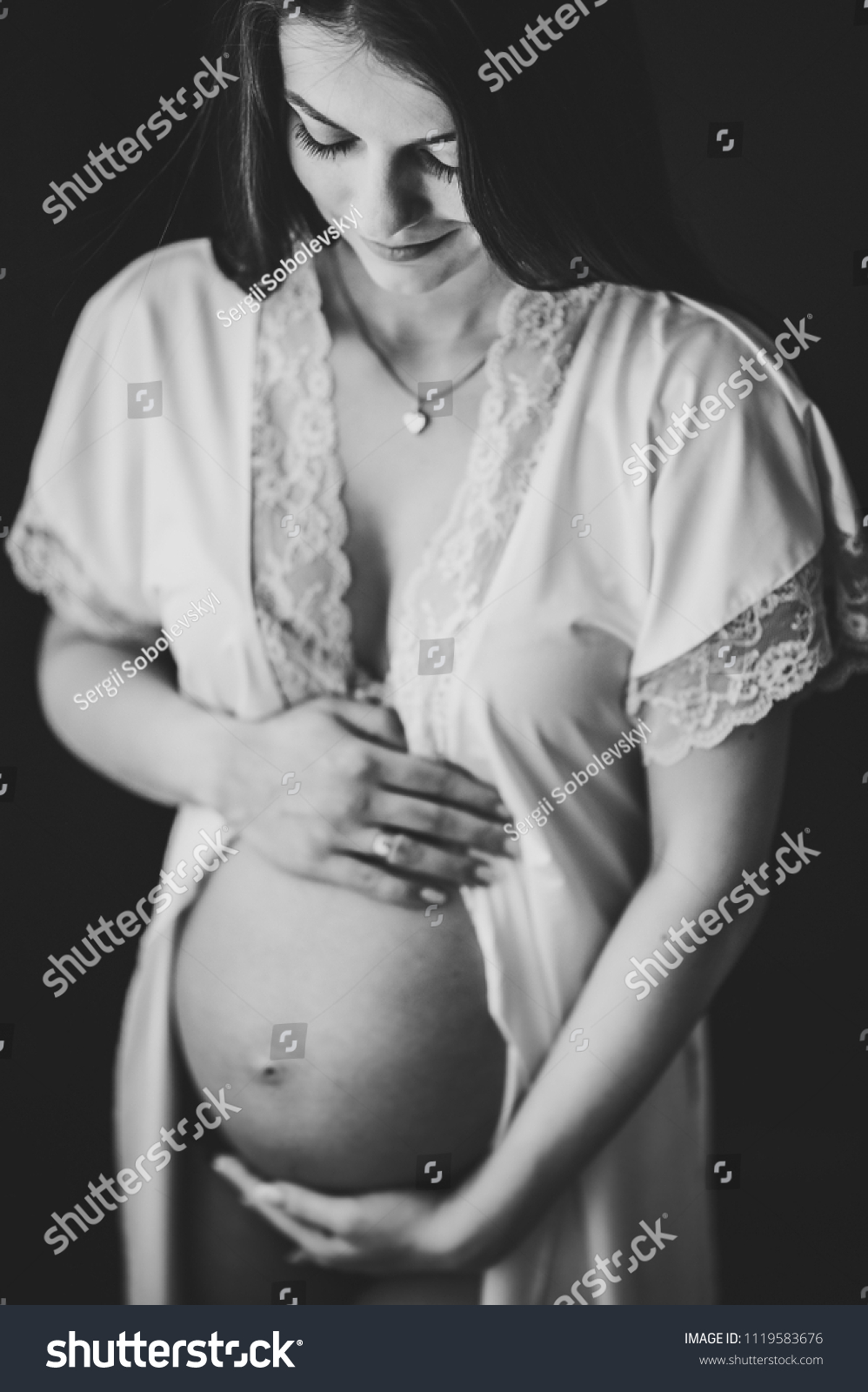 Waiting Baby Pregnant Sexy Woman