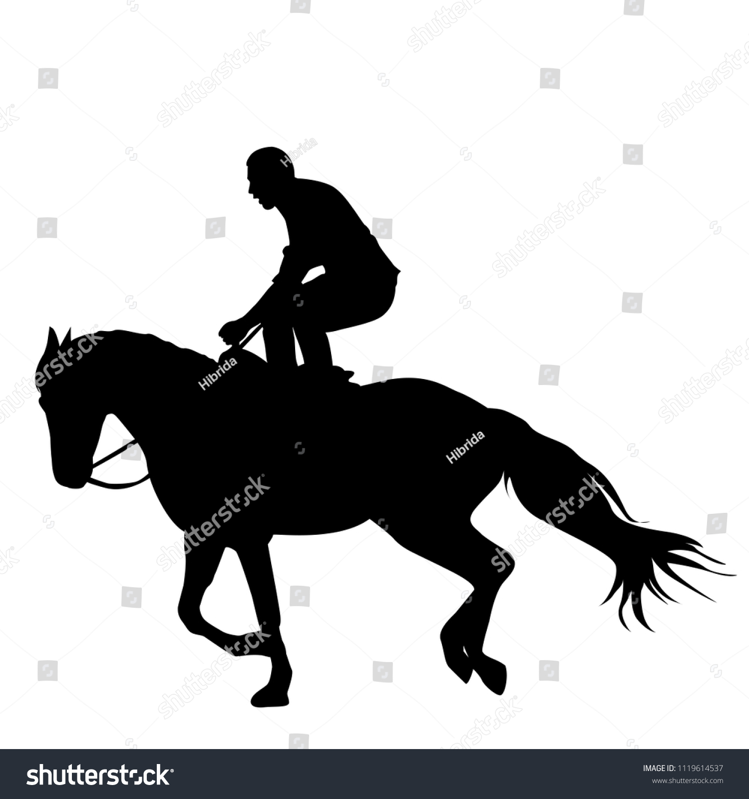 Riding Stunt Horse Silhouette Stock Vector (Royalty Free) 1119614537 ...