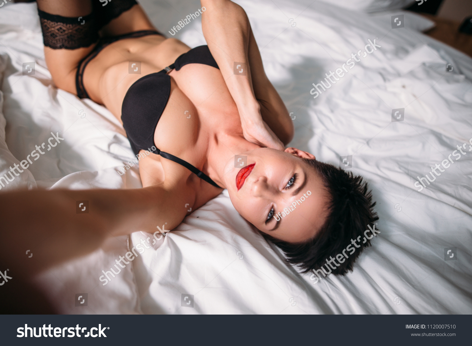 Sexy Brunette Wife Seductive Nice Black Stock Photo 1120007510 Shutterstock