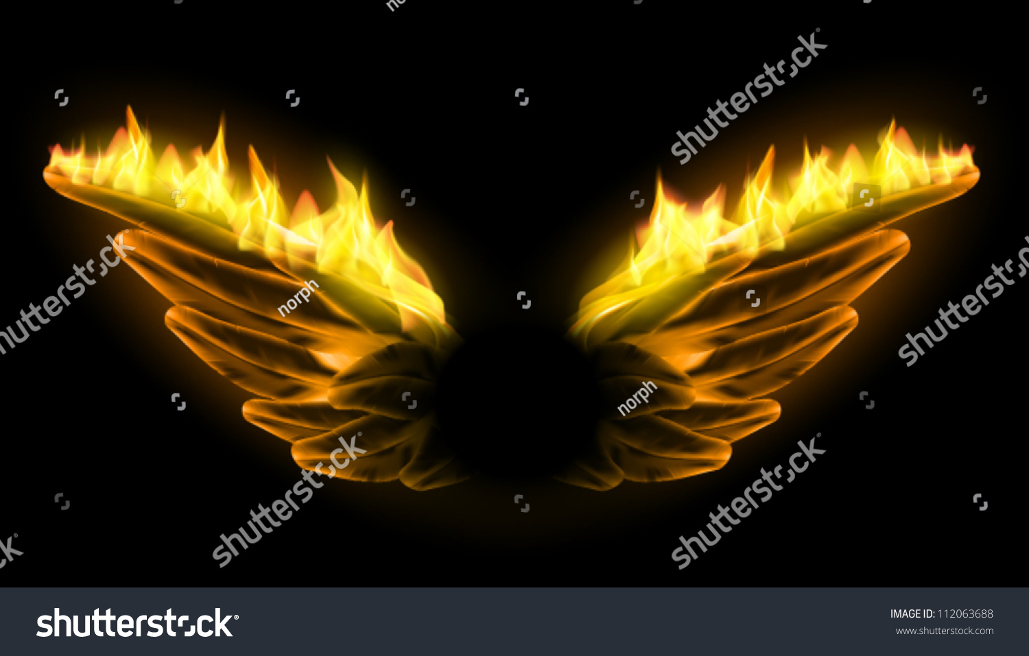 Burning Vector Wings Stock Vector (Royalty Free) 112063688 | Shutterstock