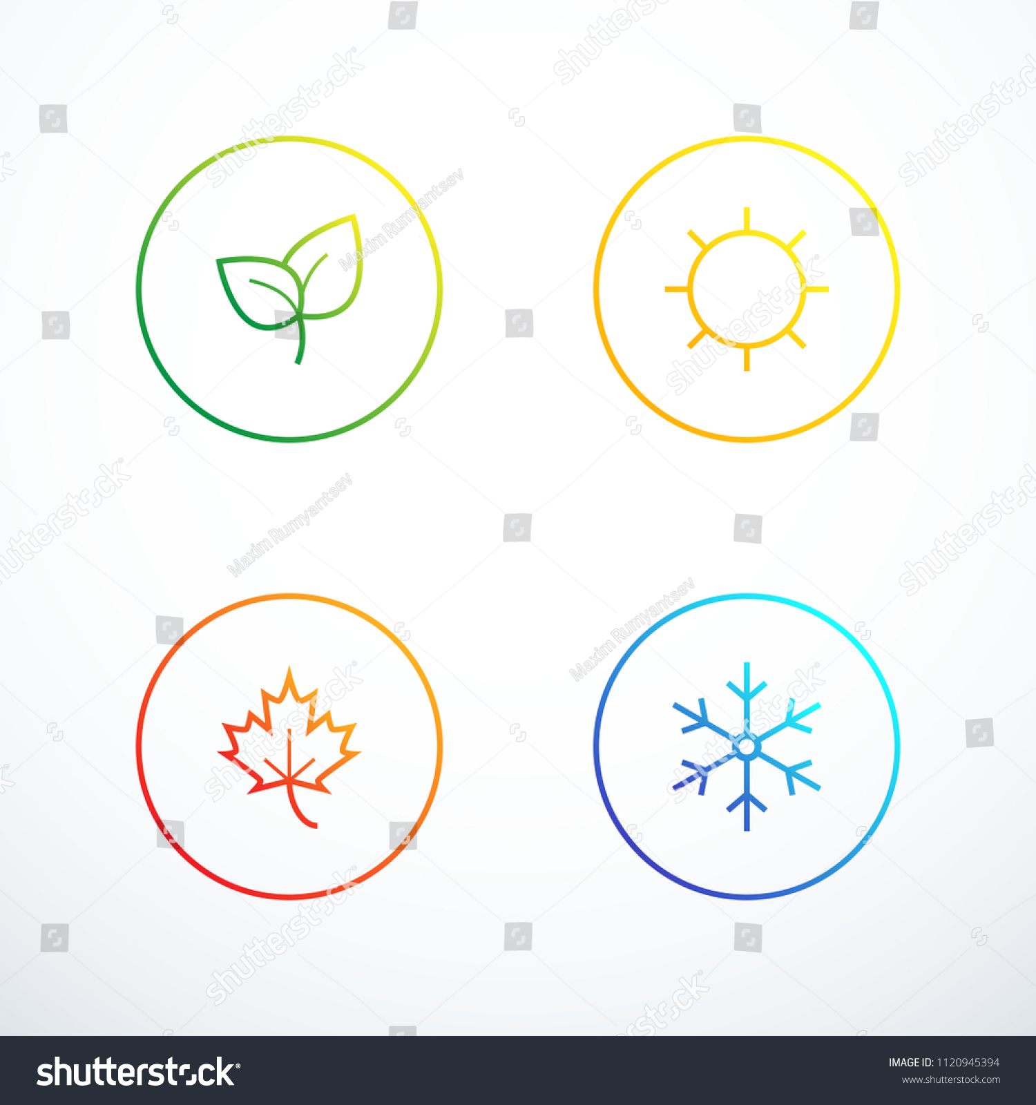 Set Season Icons Vector Illustration Stock Vector (Royalty Free ...