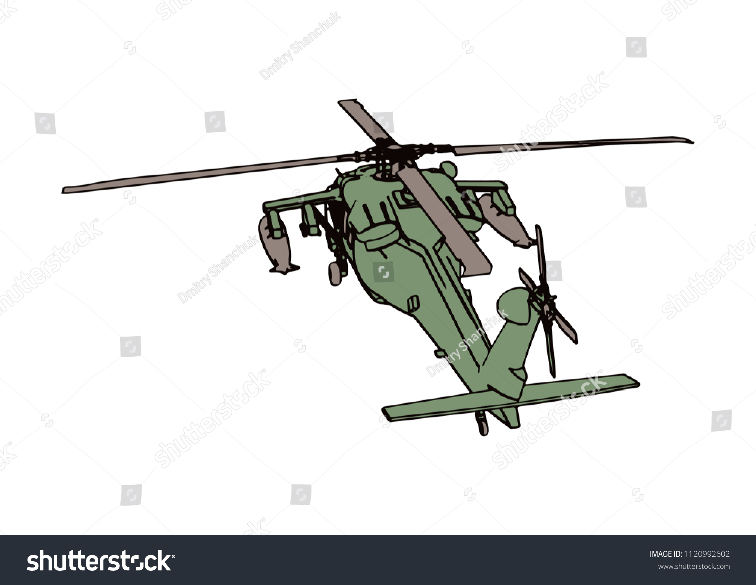 Military Helicopter Vector Stock Vector (Royalty Free) 1120992602 ...