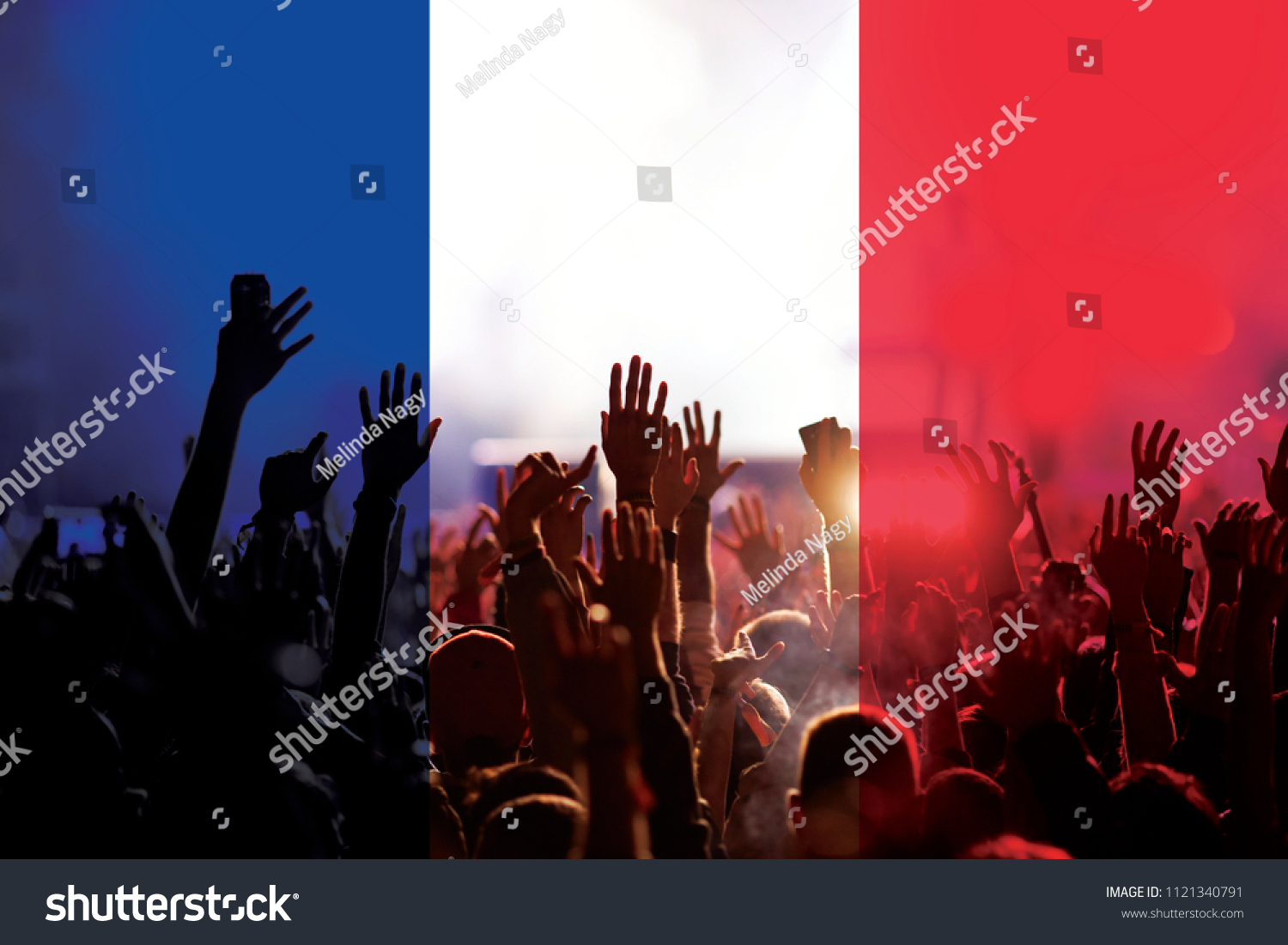 Football Fans Supporting France Crowd Stadium Stock Photo 1121340791 ...