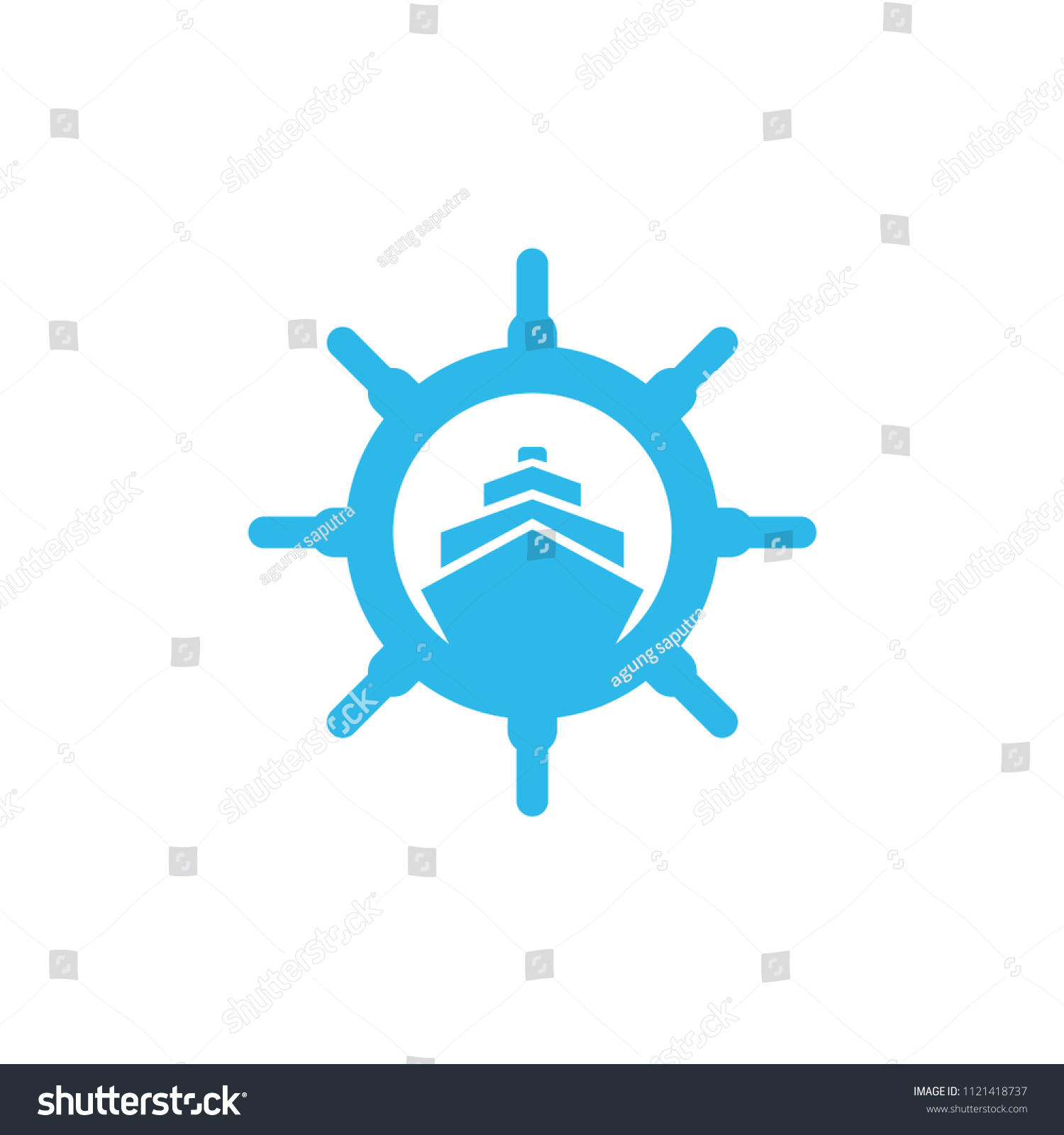 Ships Wheel Logo Icon Vector Design Stock Vector (Royalty Free ...