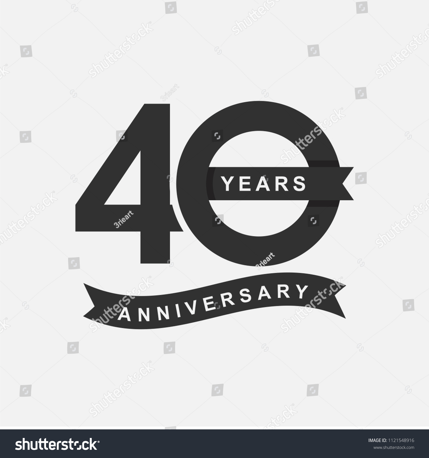 40 Years Anniversary Logo Icon Template Stock Vector Royalty Free 1121548916 Shutterstock 6123