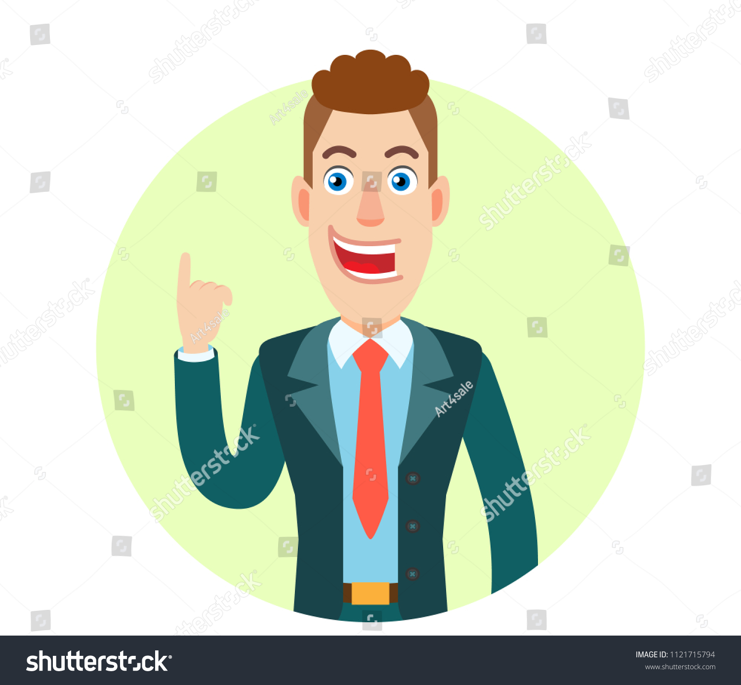 Businessman Pointing Portrait Cartoon Businessman Character Stock ...