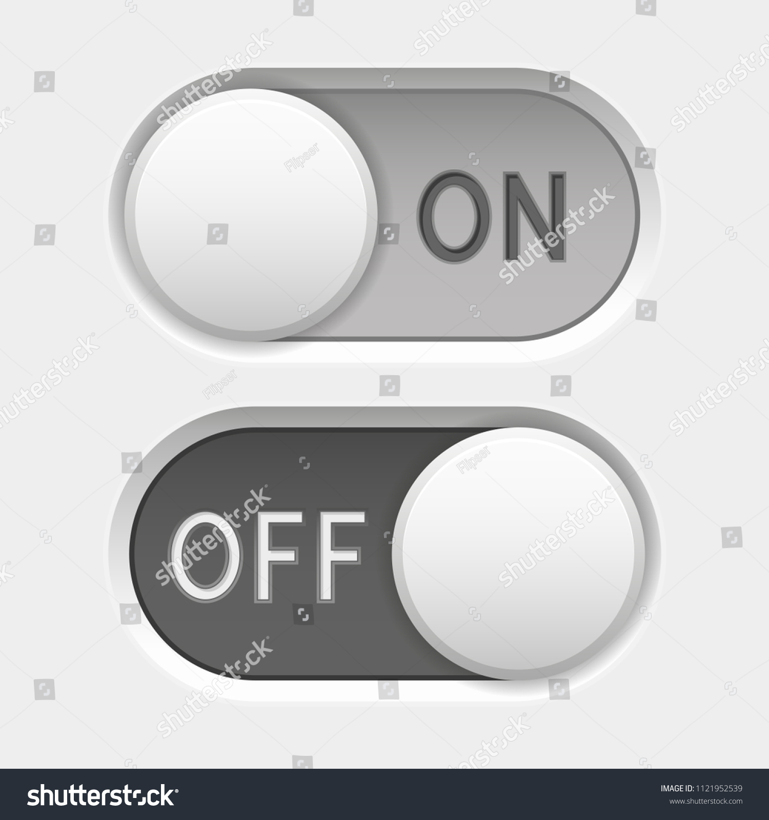 On Off Icons Toggle Switch Interface Stock Illustration 1121952539 ...