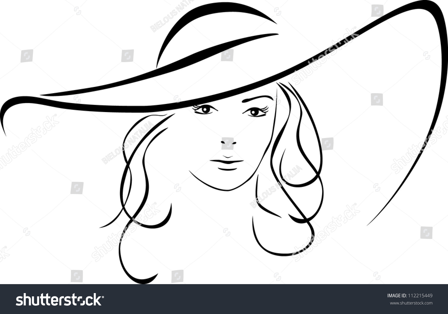 Silhouette Beautiful Woman Elegant Hat Vector Stock Vector Royalty Free 112215449 Shutterstock 3494