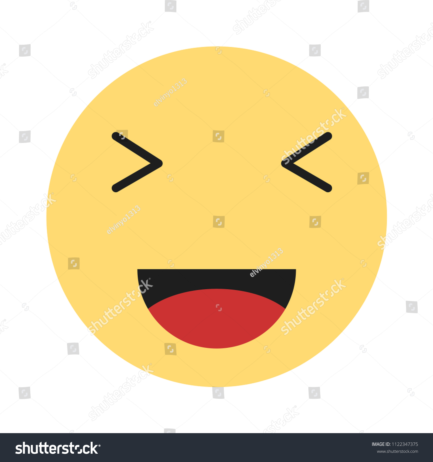 Smiling Emoji Open Mouthsmiley Vector Happy Stock Vector (Royalty Free ...