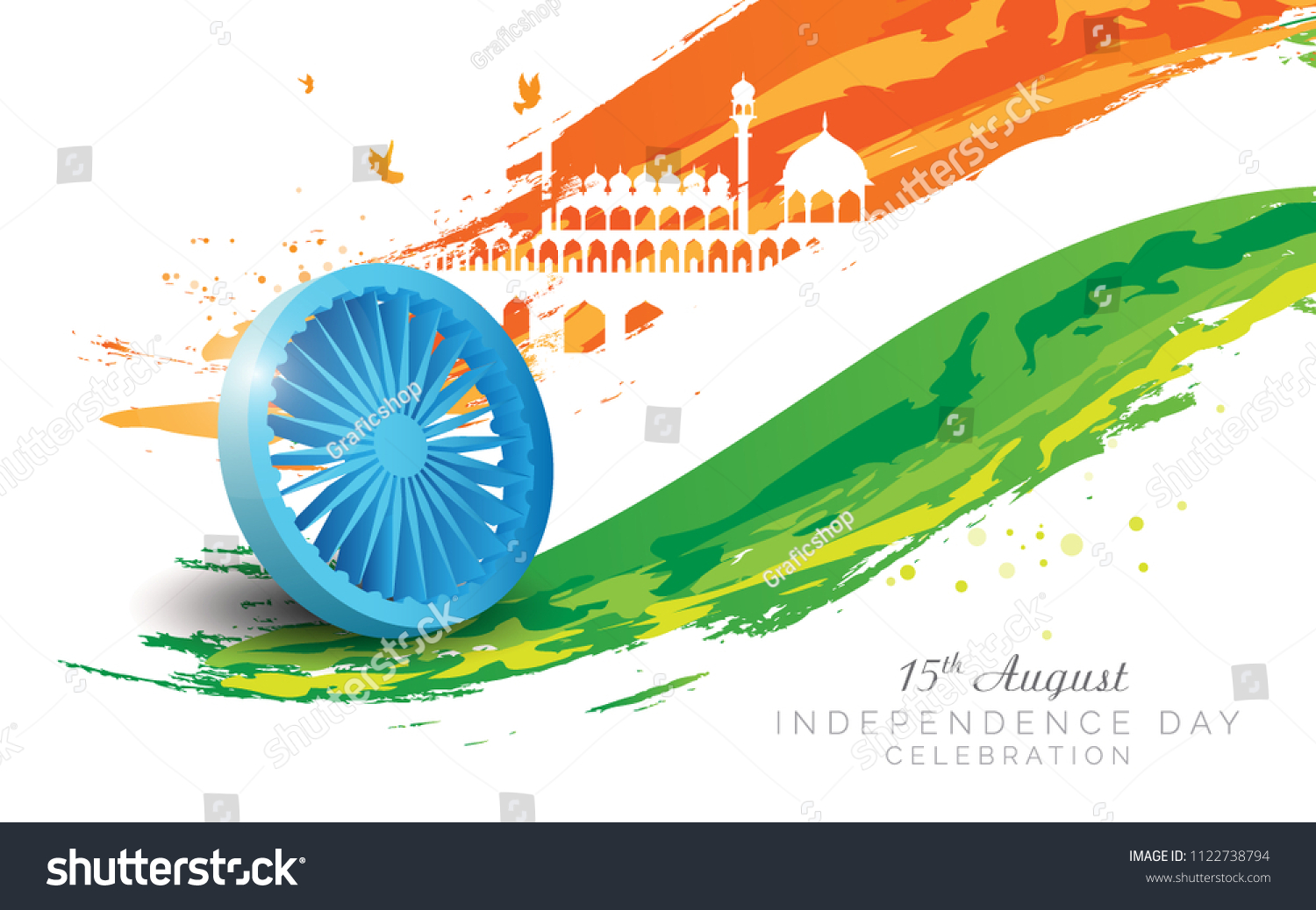 Indian Independence Day Background Design Abstract Stock Vector 