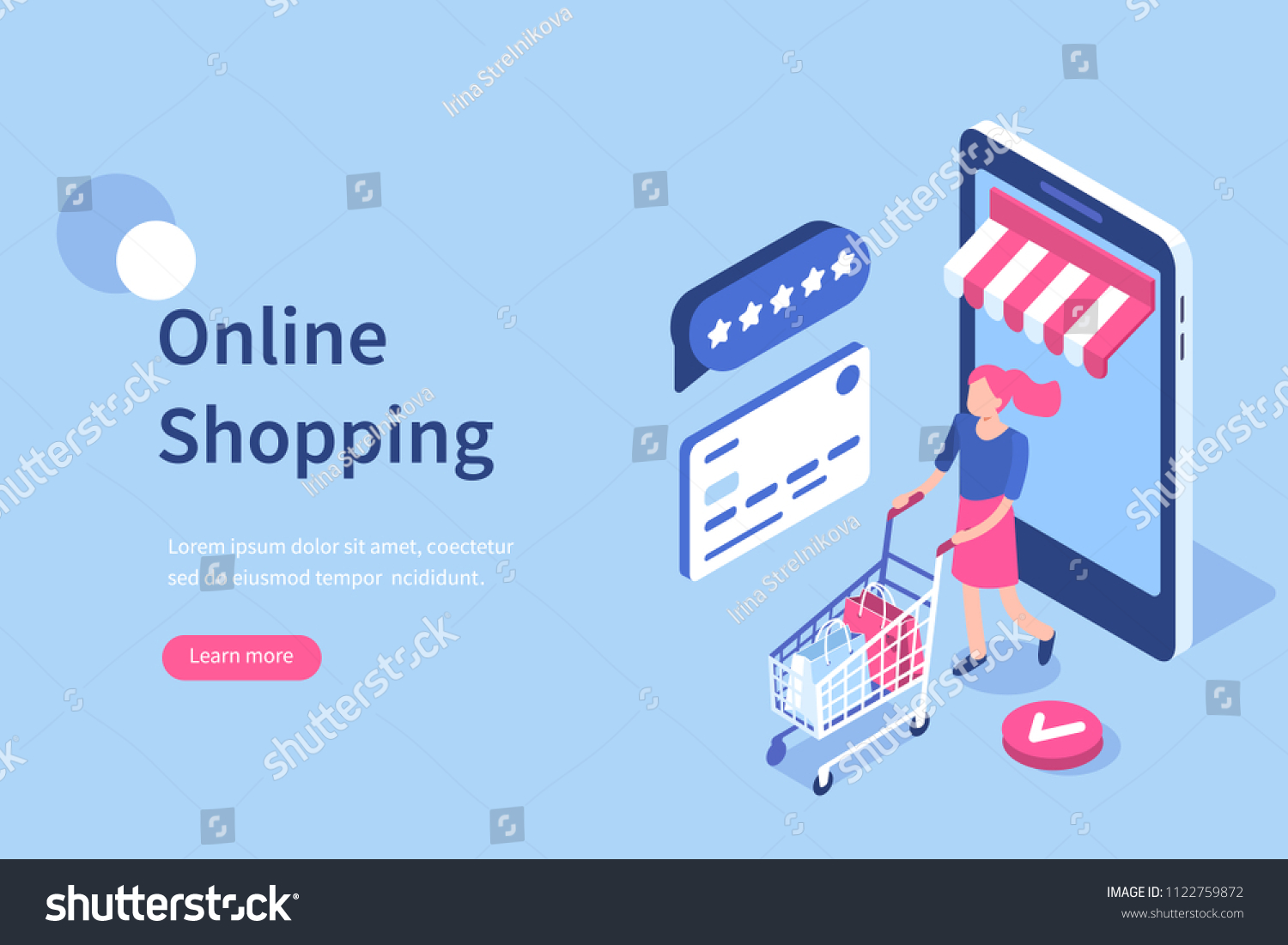 Online Shopping Concept Character Can Use Stock Vector (Royalty Free ...