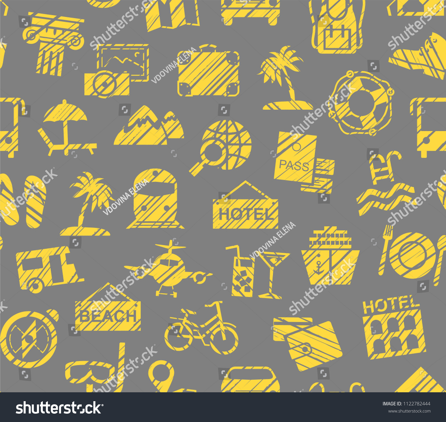 Different Types Holidays Ways Travelling Yellow Stock Vector (Royalty ...