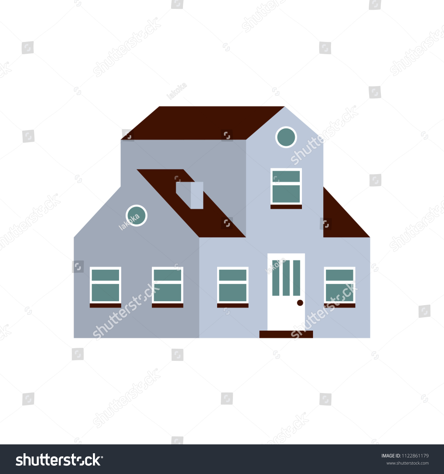 Flat Cartoon House Cute Bright Illustration Stock Illustration ...