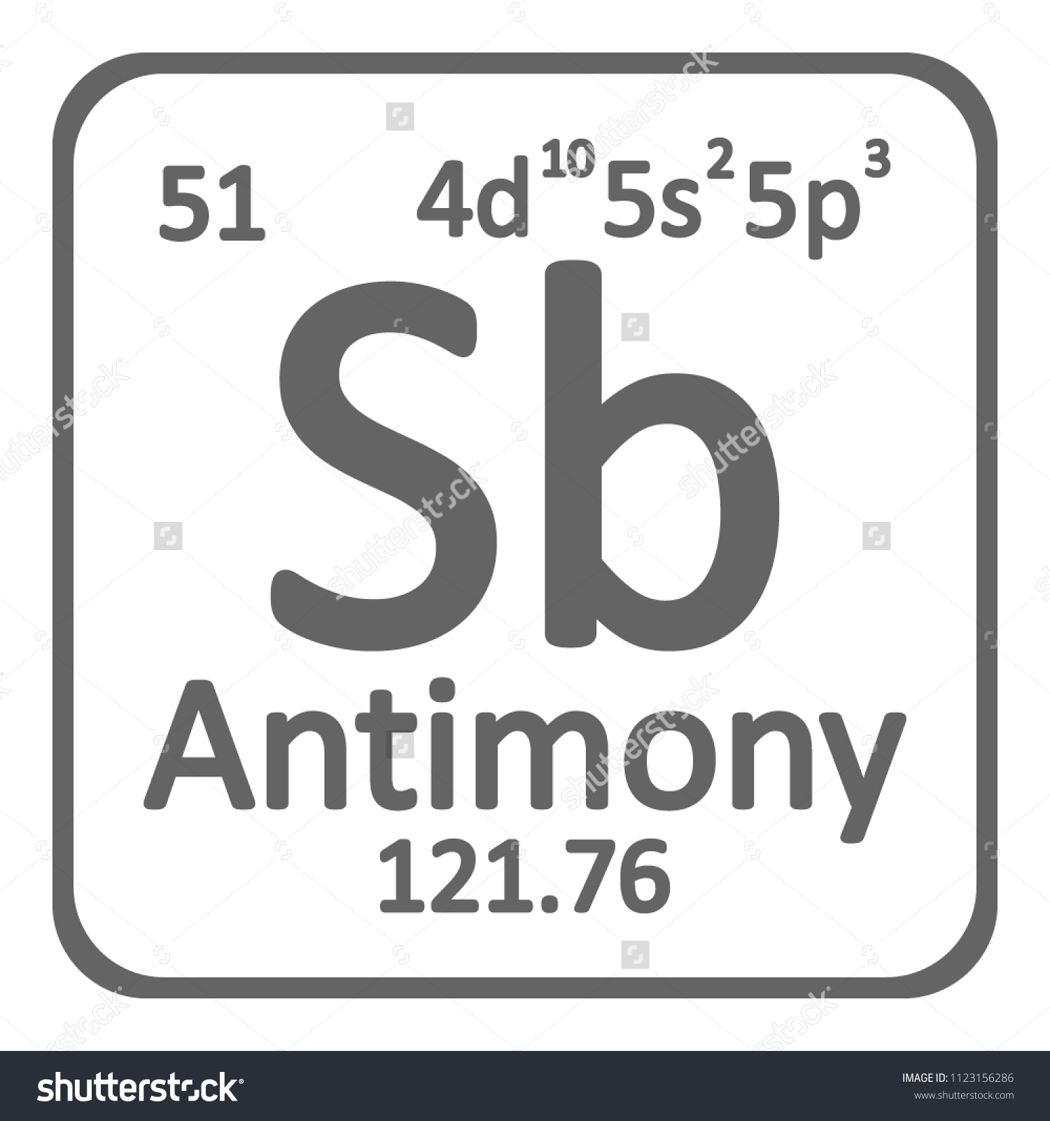 Periodic Table Element Antimony Icon On Stock Vector (Royalty Free ...